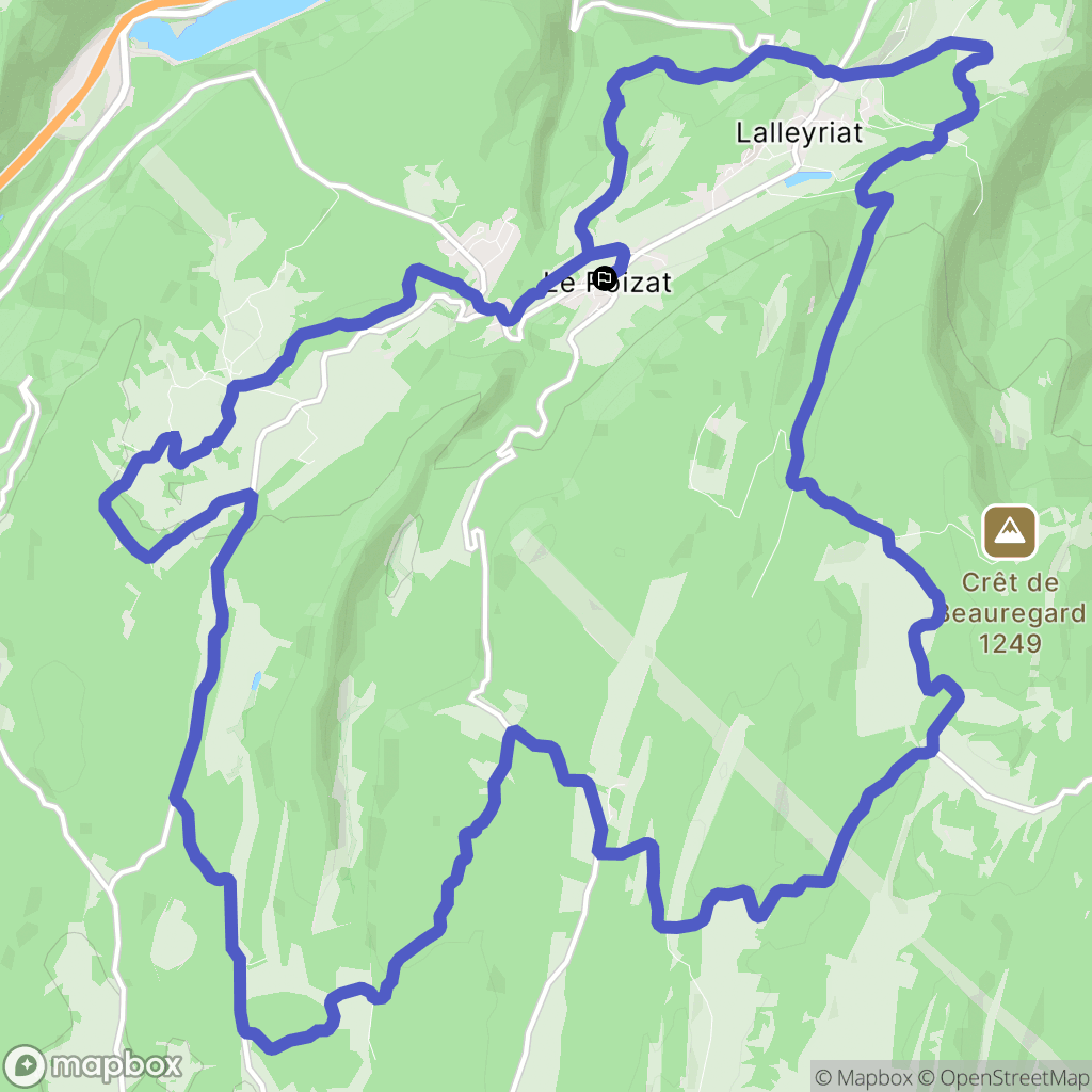 Le Poizat-Lalleyriat : carte du parcours de randonnée - France
