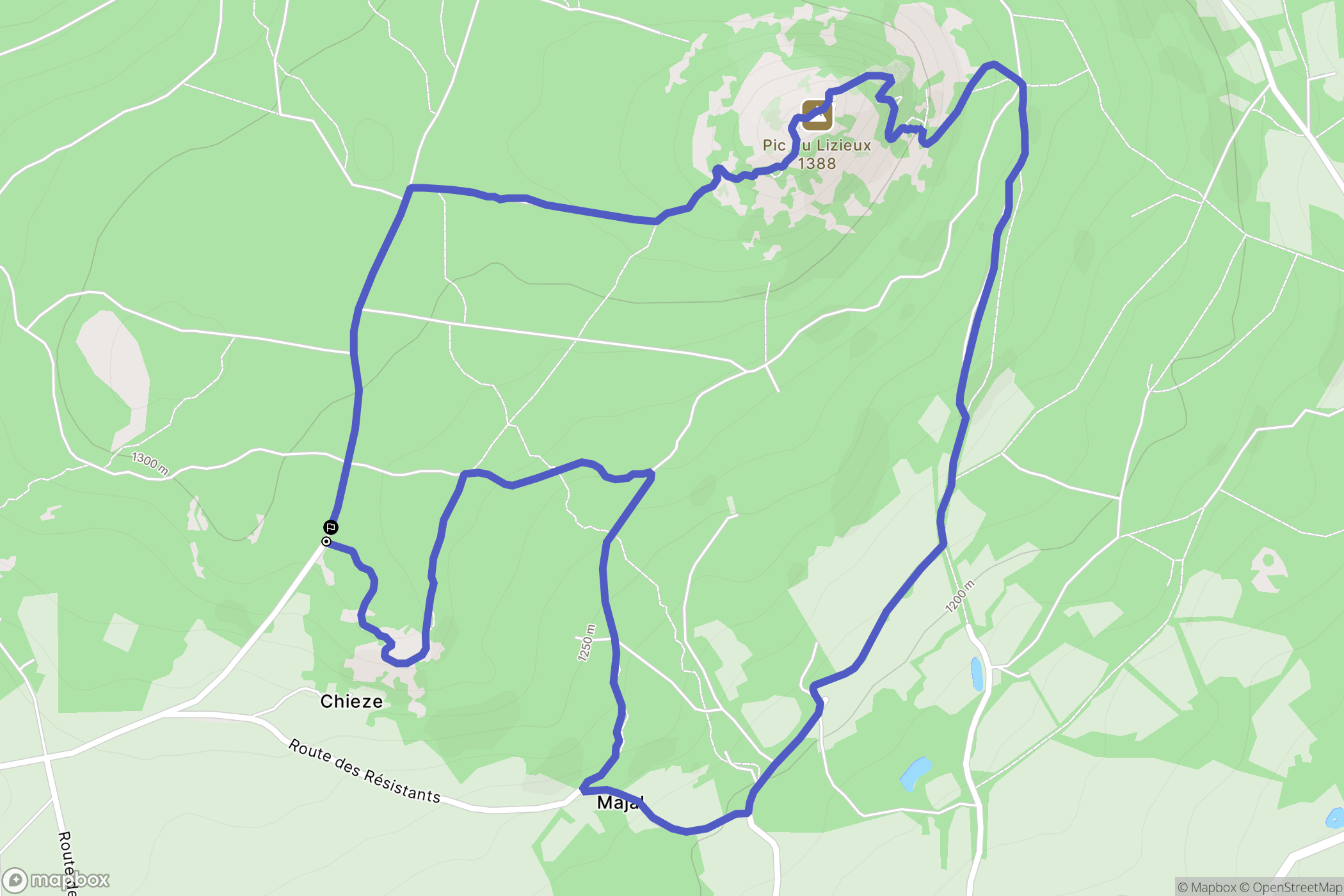 Araules : carte du parcours de randonnée - France