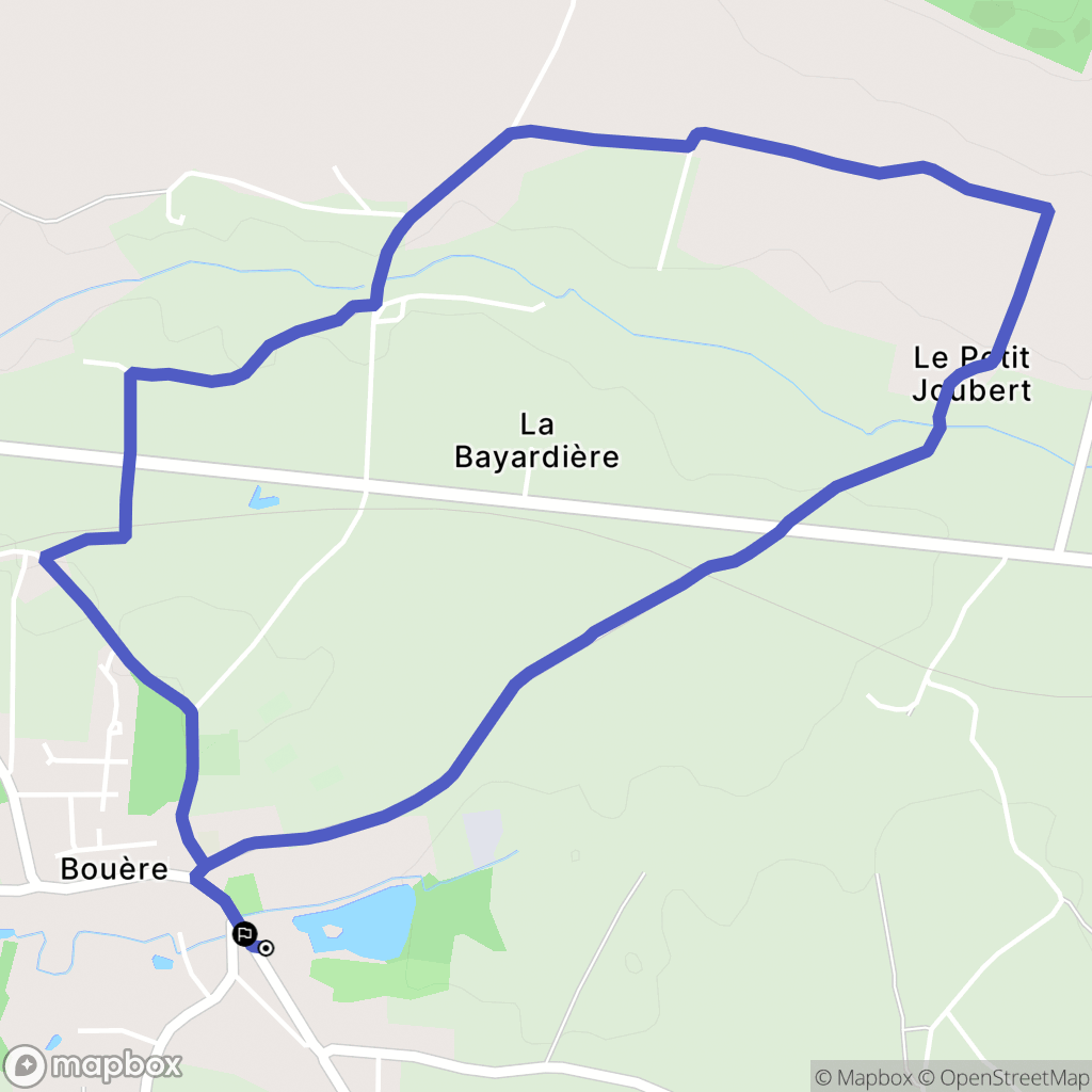 Bouère : carte du parcours de randonnée - France