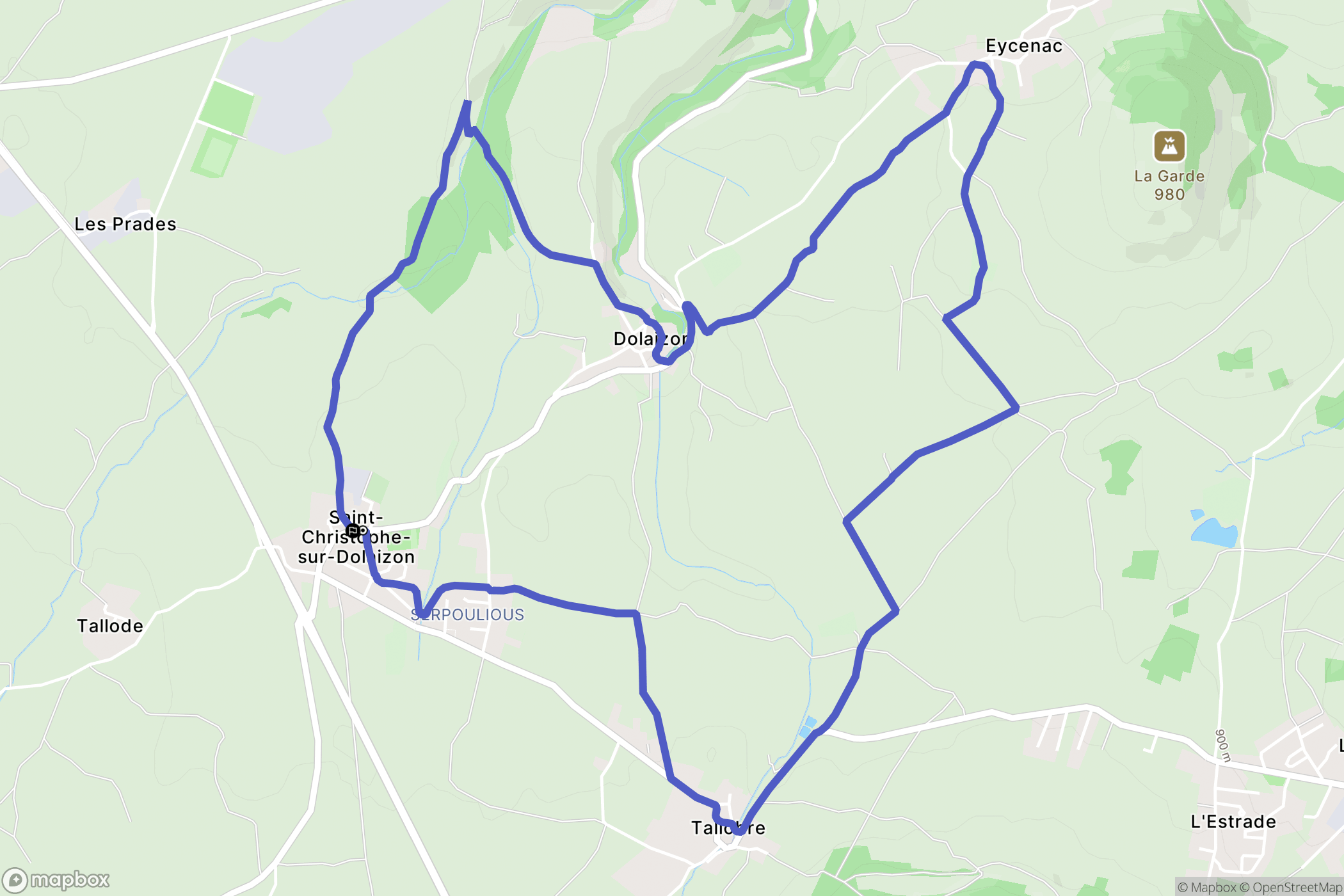 Saint-Christophe-sur-Dolaison : carte du parcours de randonnée - France