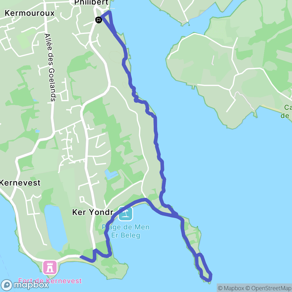 Saint-Philibert : carte du parcours de randonnée - France