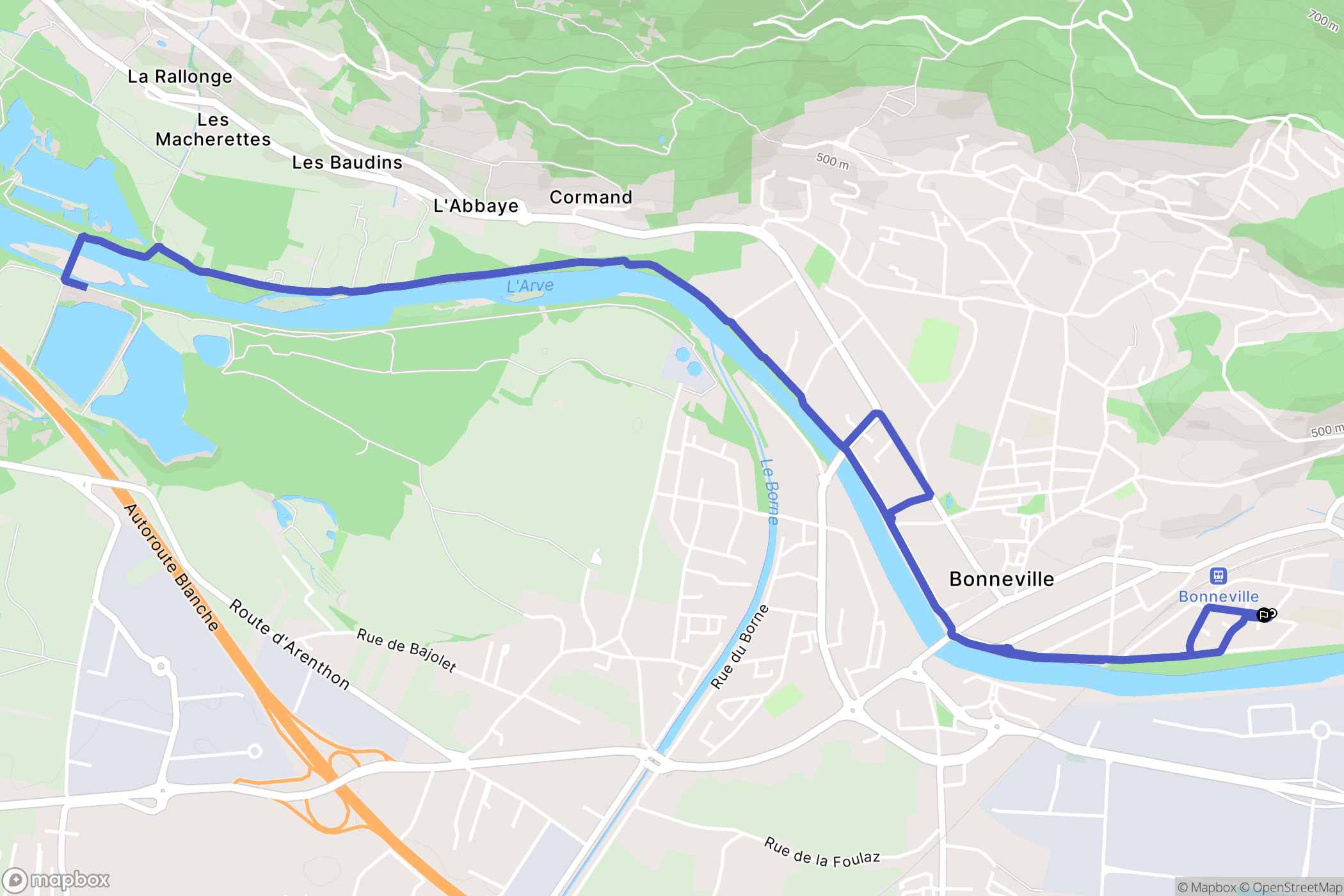 Bonneville : carte du parcours de randonnée - France