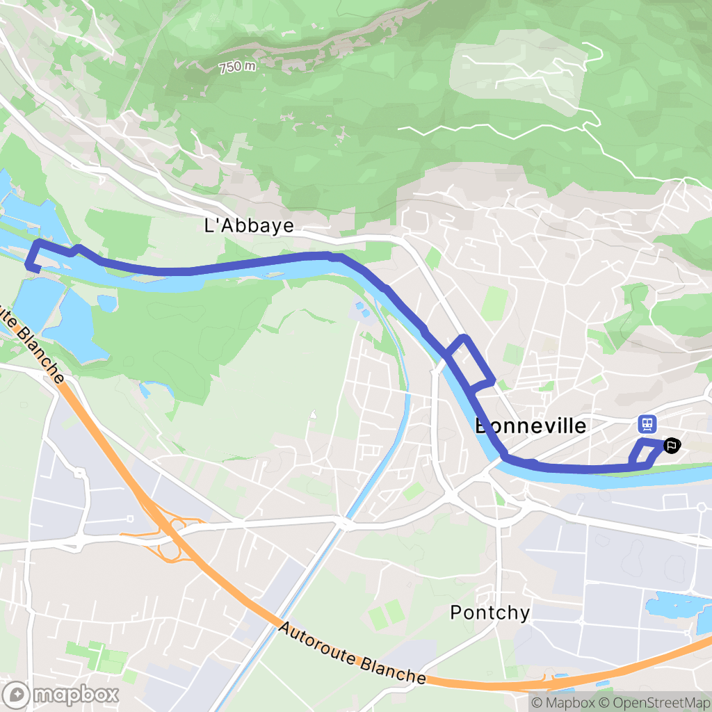 Bonneville : carte du parcours de randonnée - France