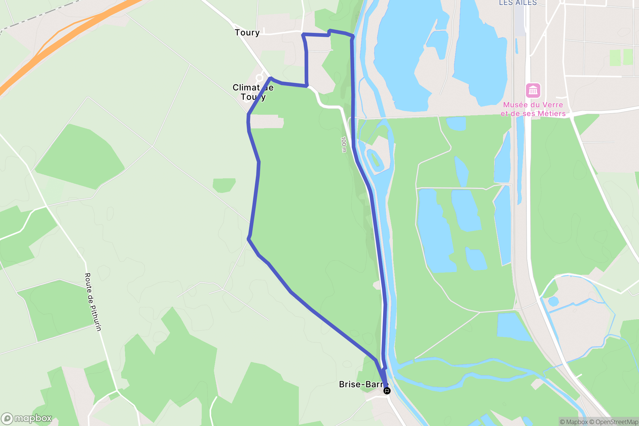 Nargis : carte du parcours de randonnée - France