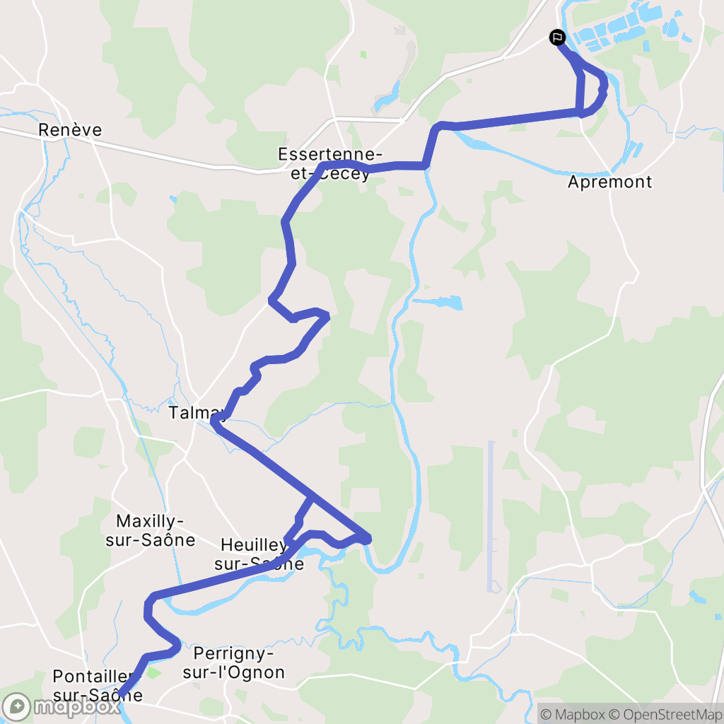 Mantoche : carte du parcours de randonnée - France