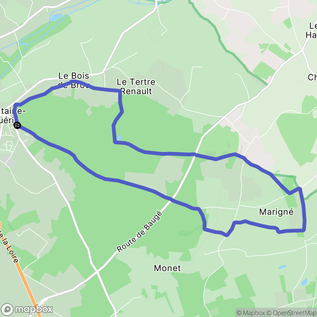 Les Bois d'Anjou : carte du parcours de randonnée - France