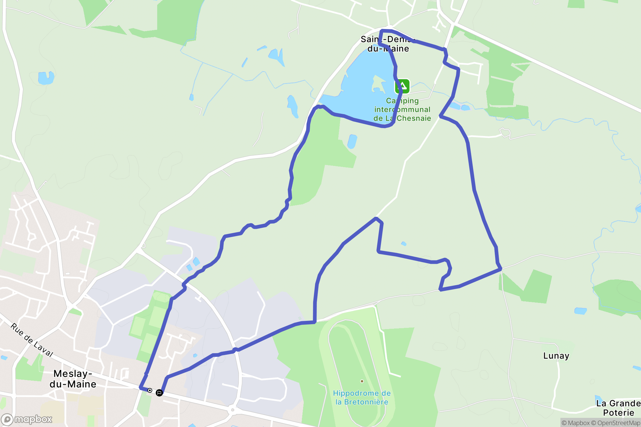 Meslay-du-Maine : carte du parcours de randonnée - France