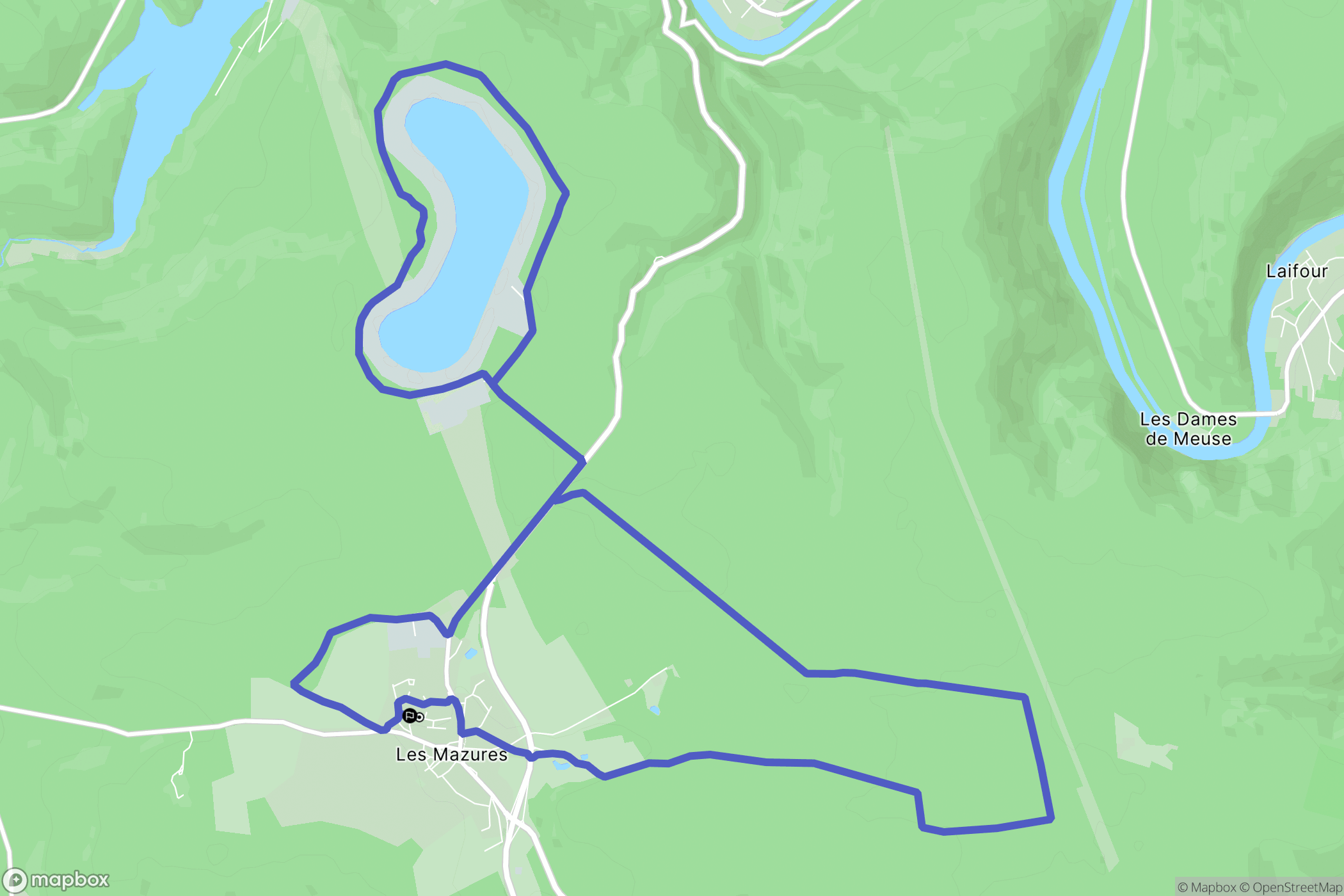 Les Mazures : carte du parcours de randonnée - France