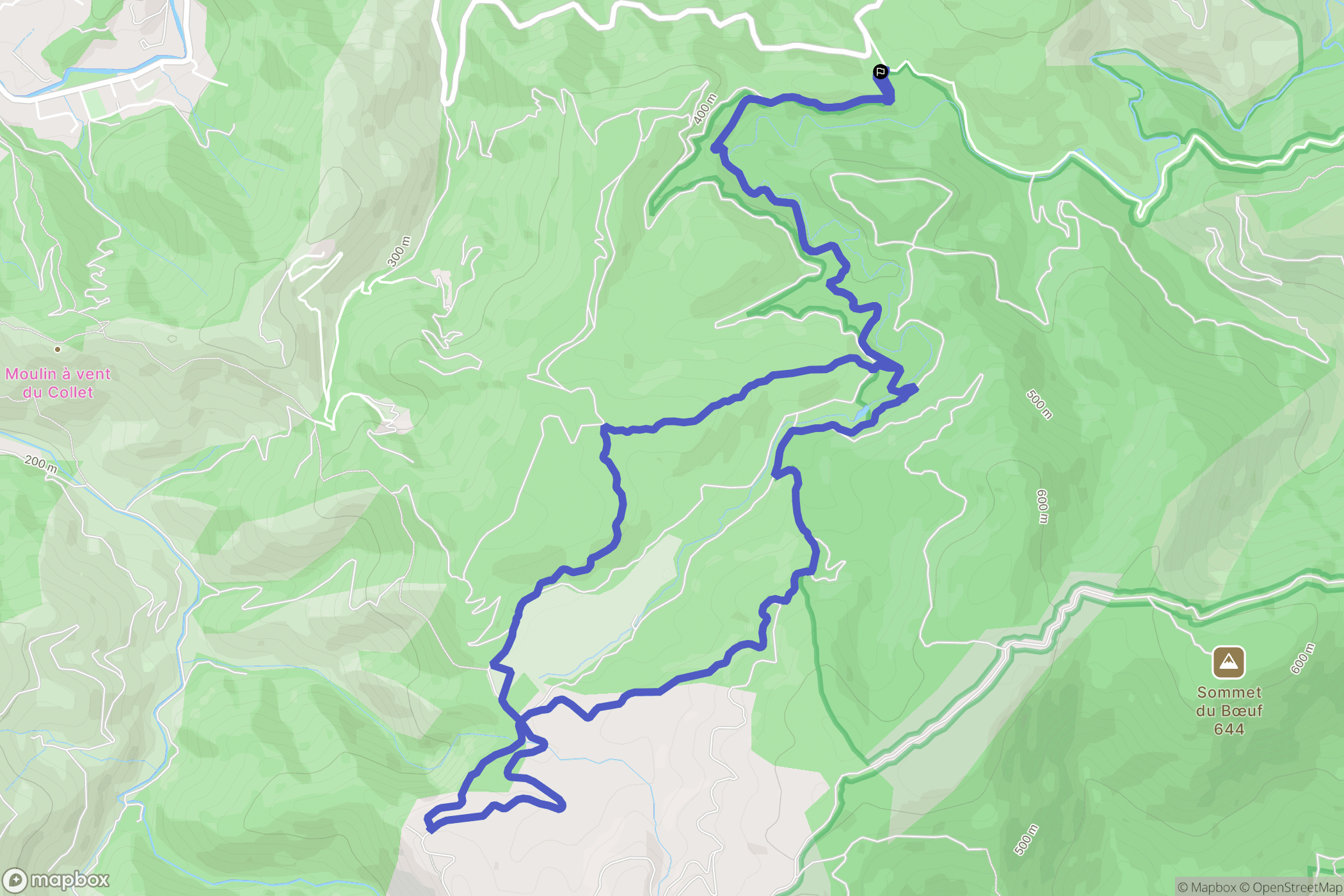 Collobrières : carte du parcours de randonnée - France