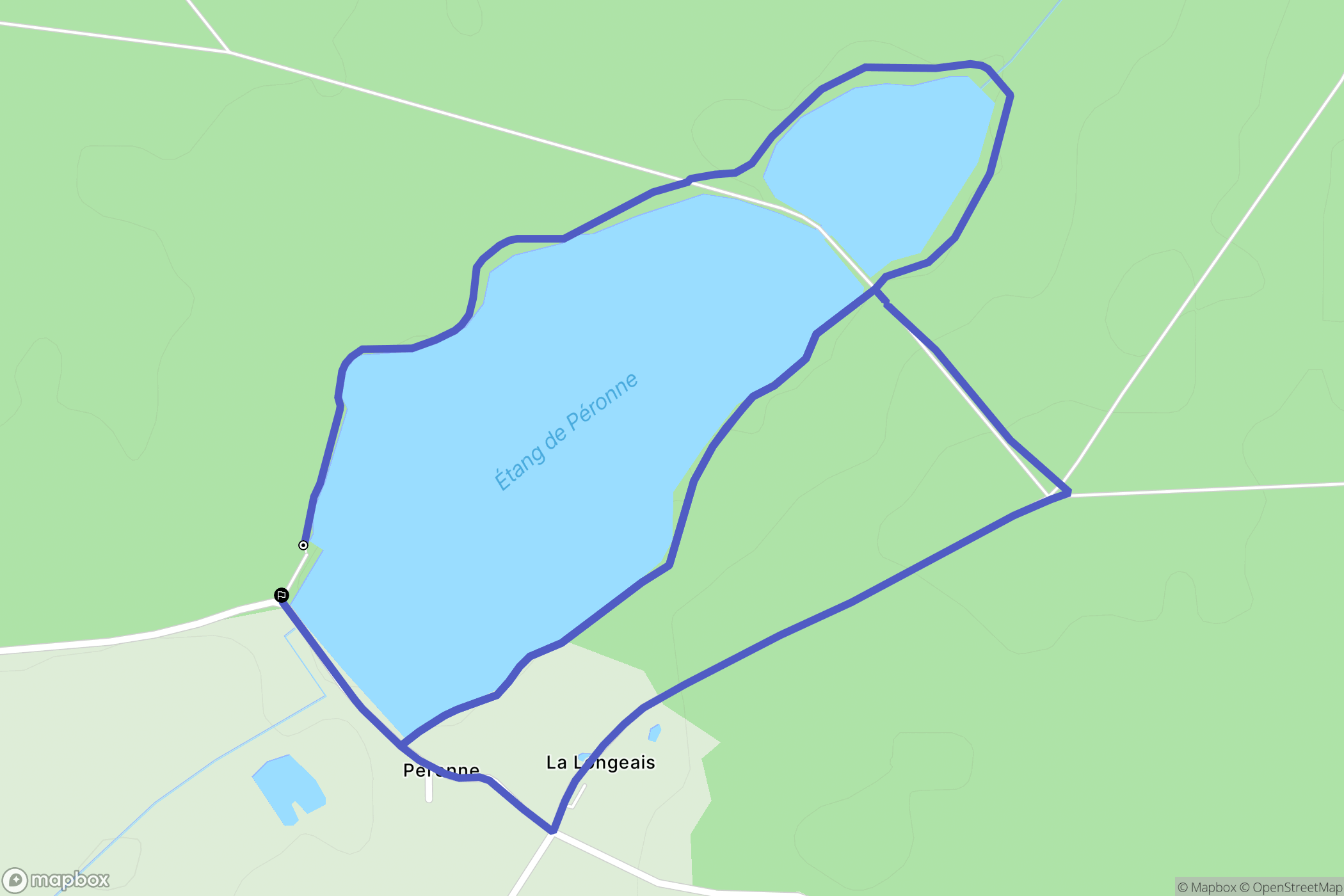 Péronne : carte du parcours de randonnée - France