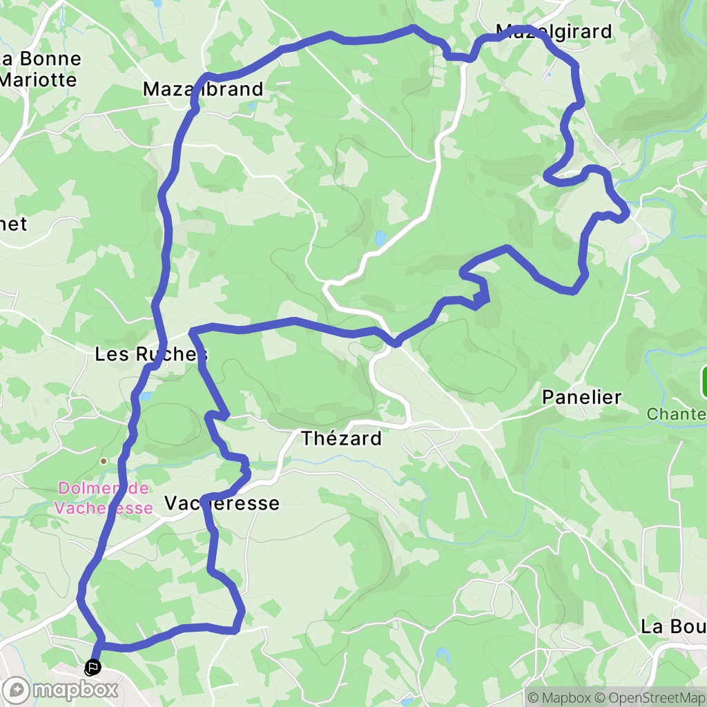 Mazet-Saint-Voy : carte du parcours de randonnée - France
