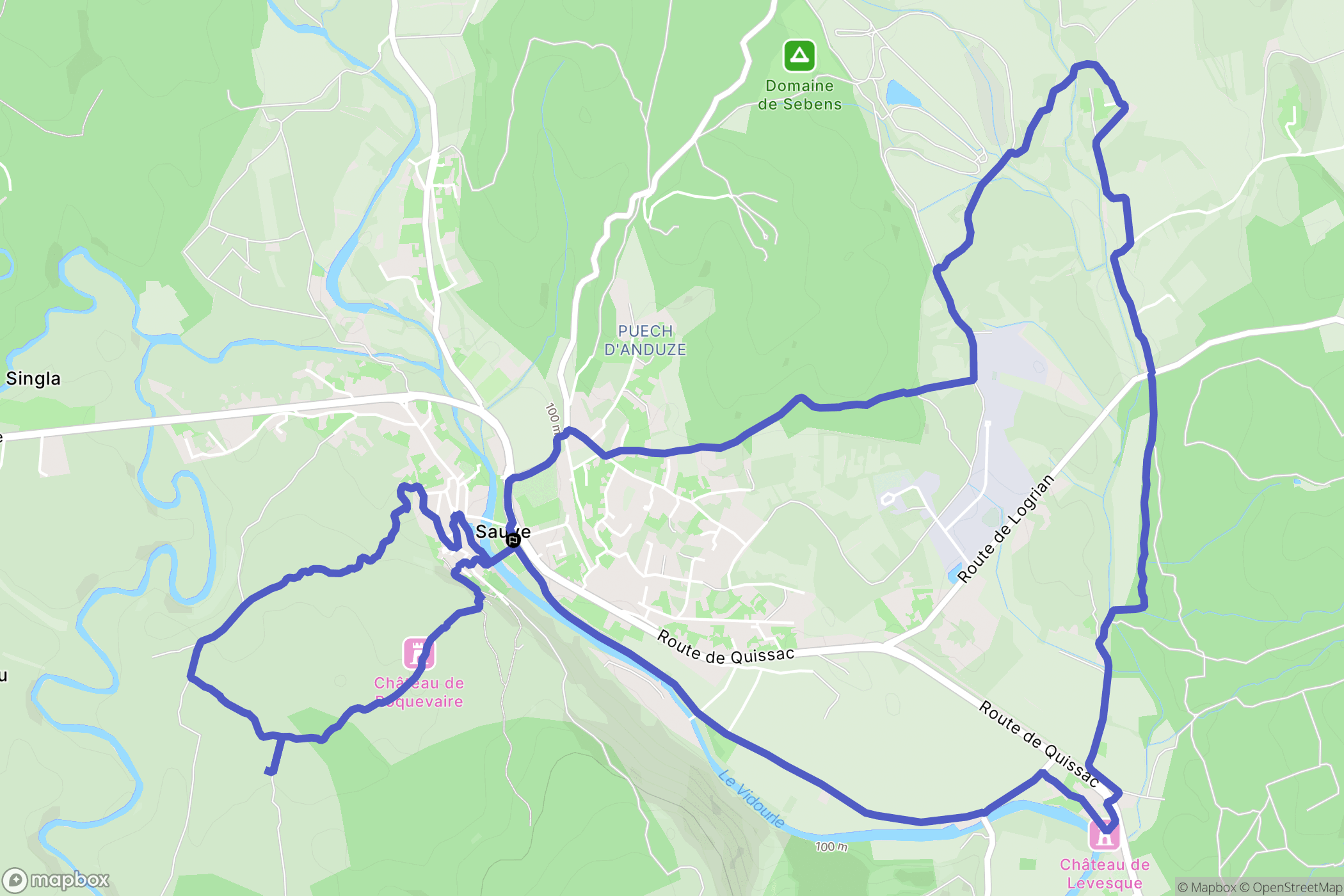 Sauve : carte du parcours de randonnée - France