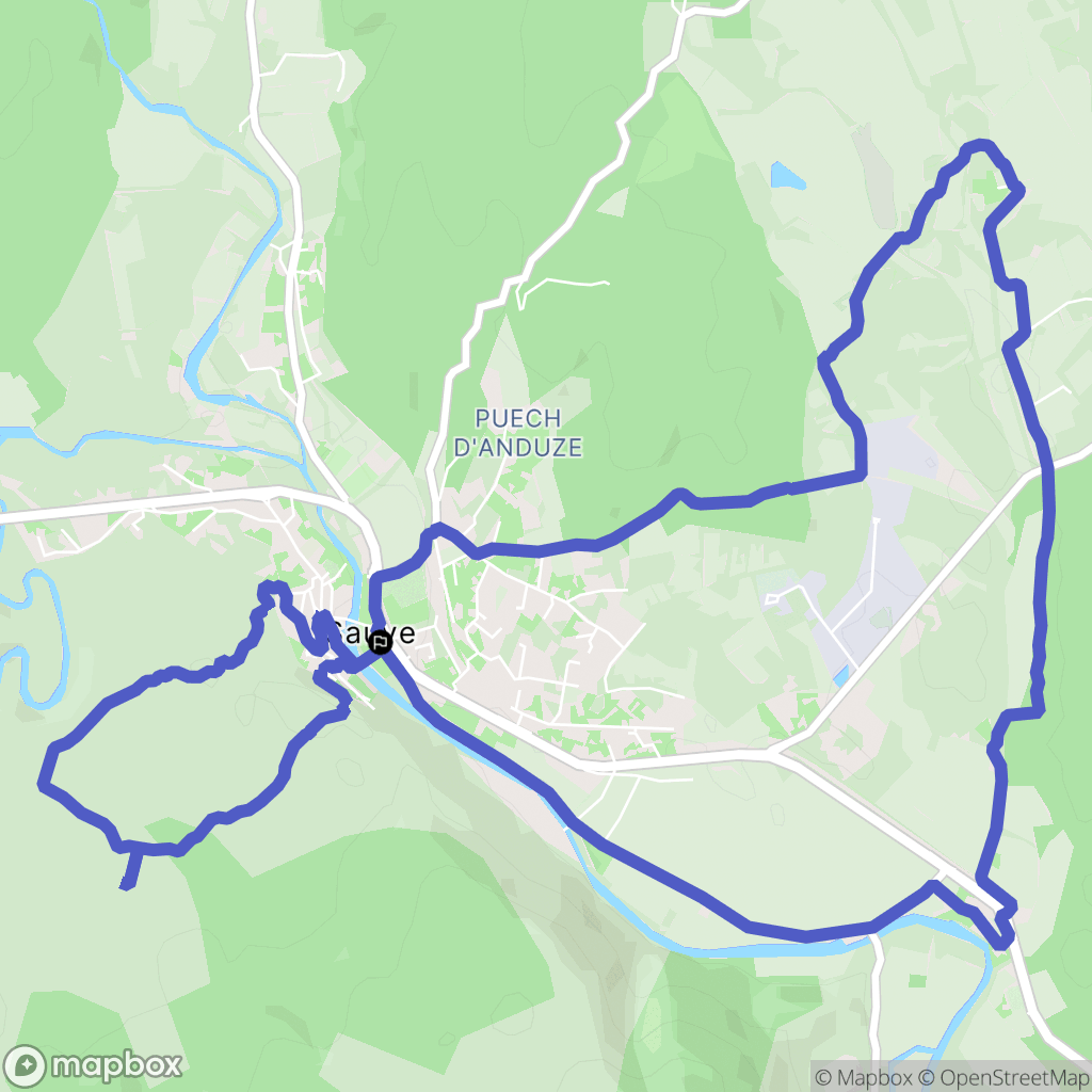 Sauve : carte du parcours de randonnée - France