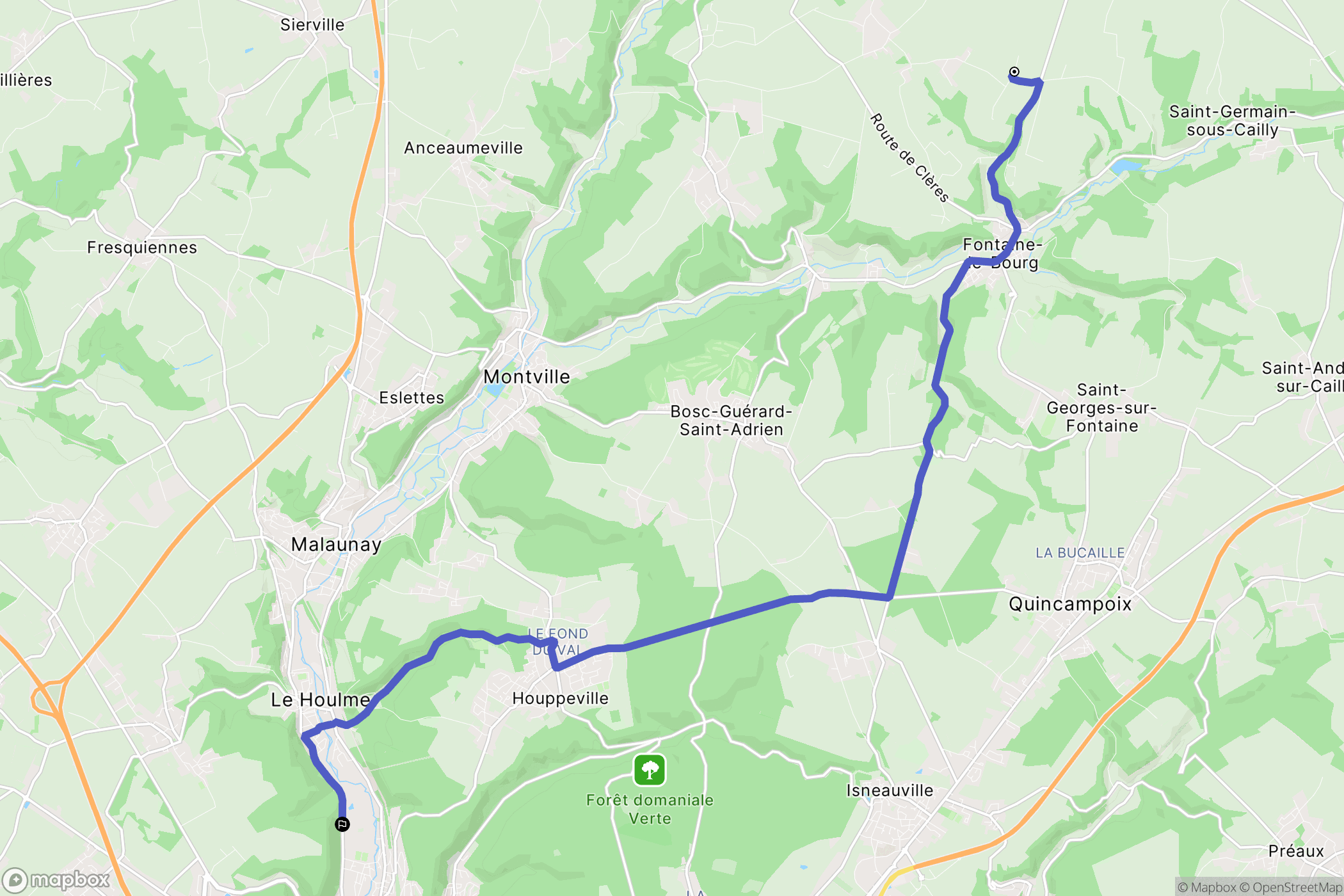 Fontaine-le-Bourg : carte du parcours de randonnée - France