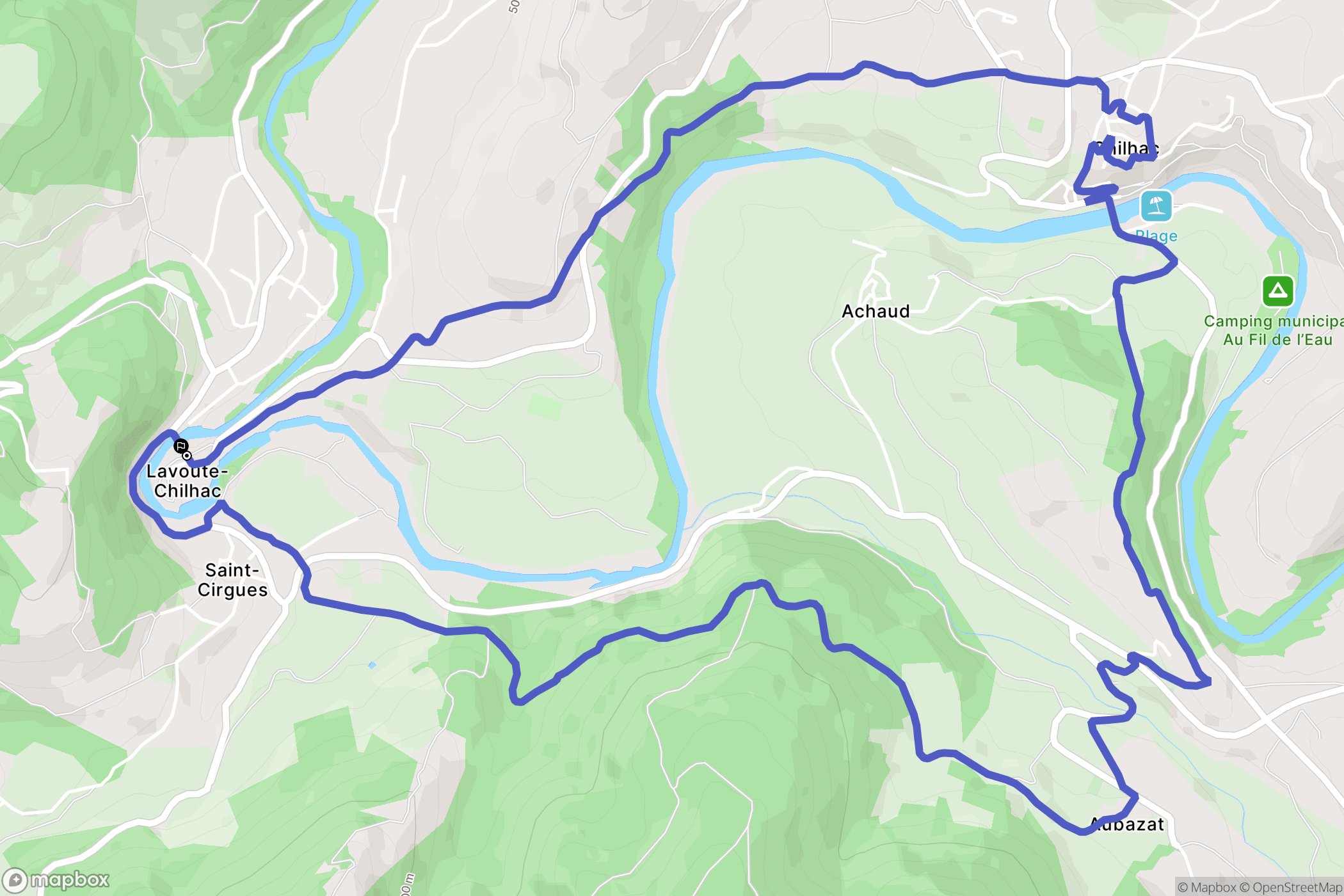 Lavoûte-Chilhac : carte du parcours de randonnée - France