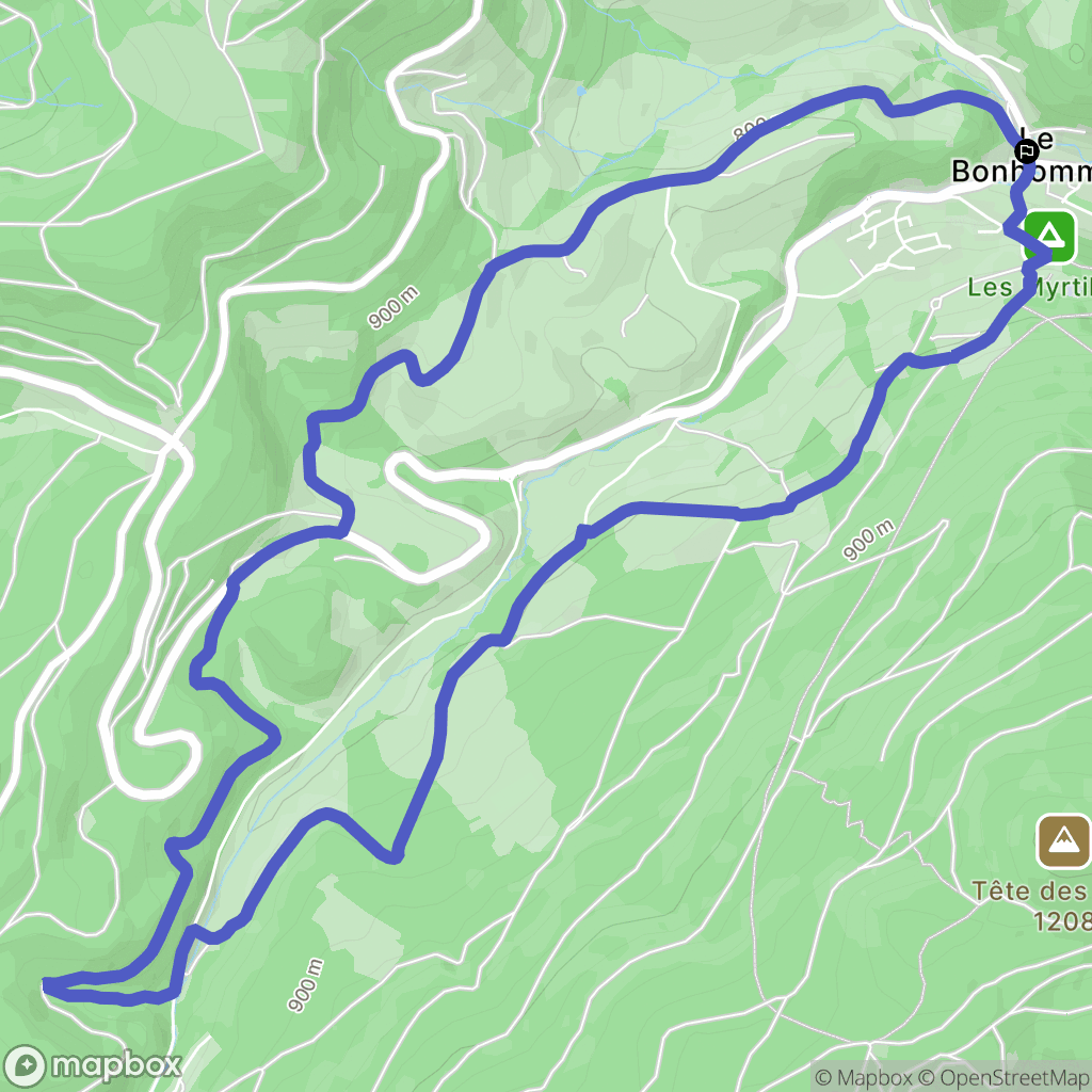 Le Bonhomme : carte du parcours de randonnée - France