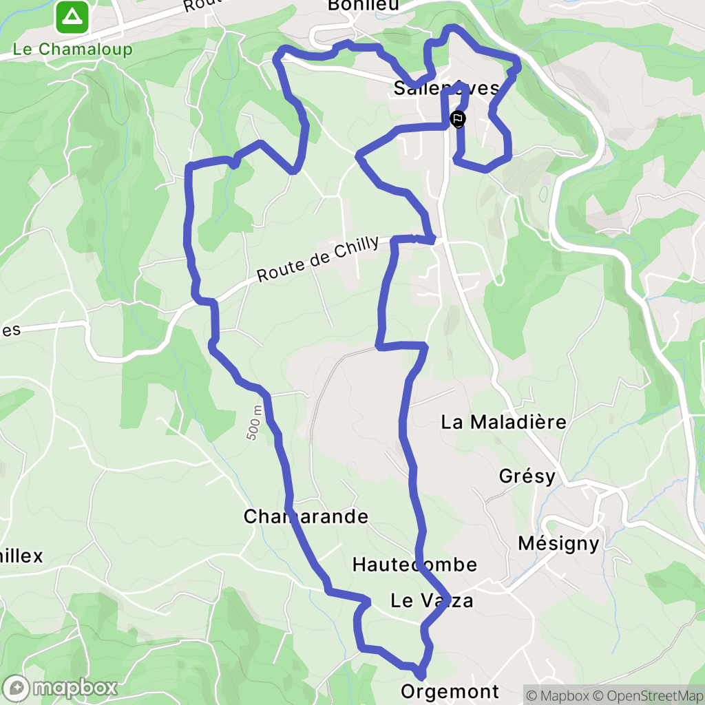 Sallenôves : carte du parcours de randonnée - France