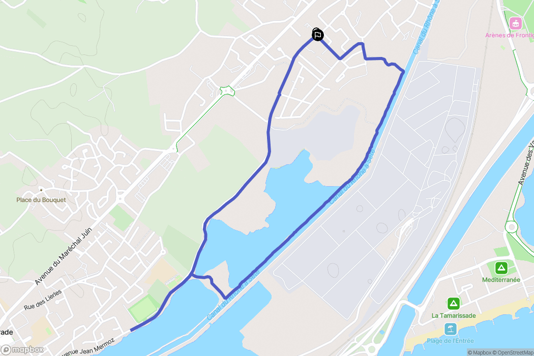 Frontignan : carte du parcours de randonnée - France