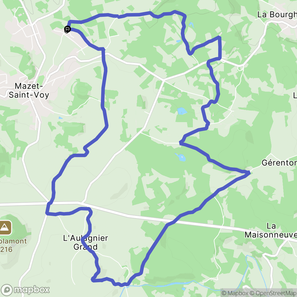 Mazet-Saint-Voy : carte du parcours de randonnée - France