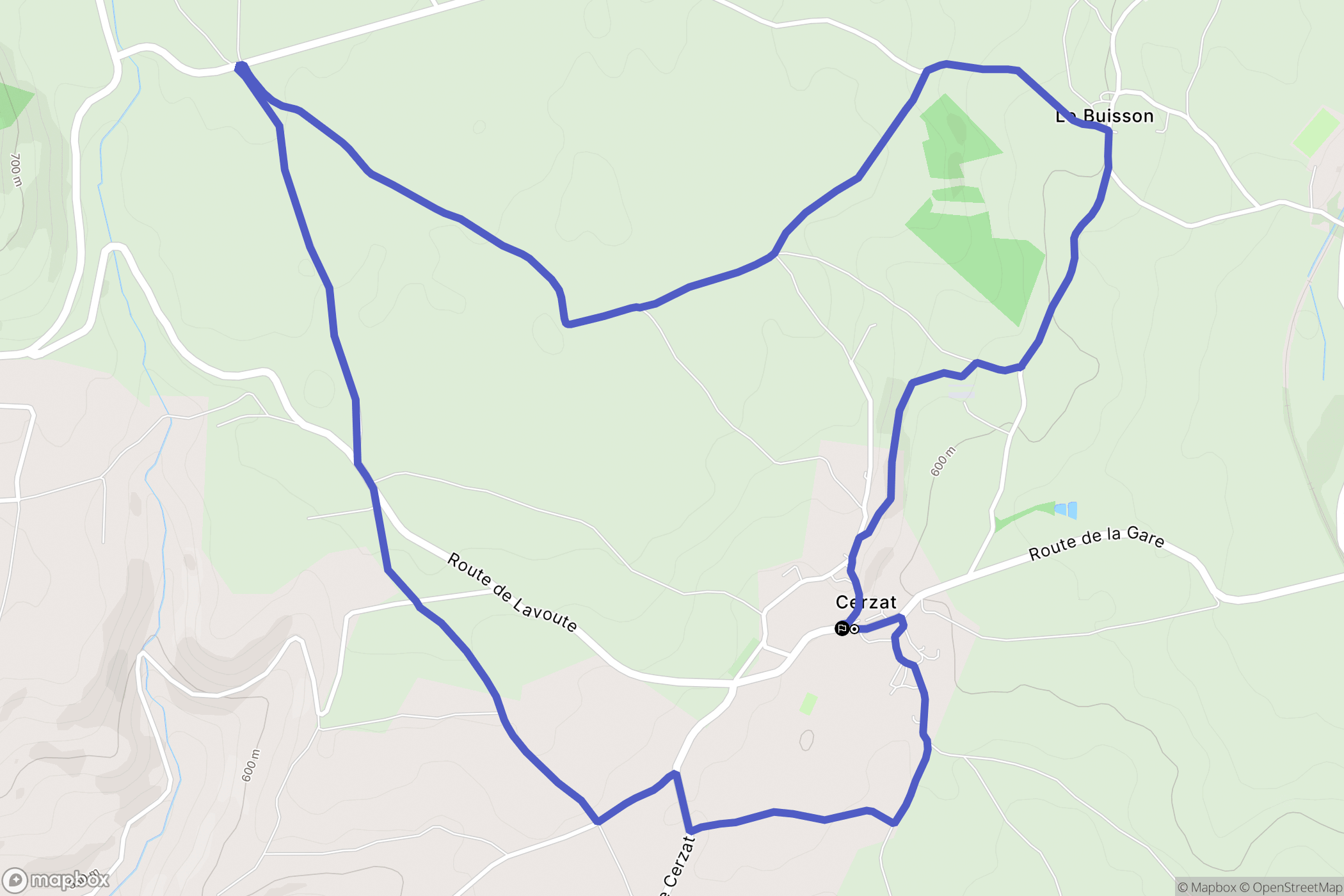 Cerzat : carte du parcours de randonnée - France
