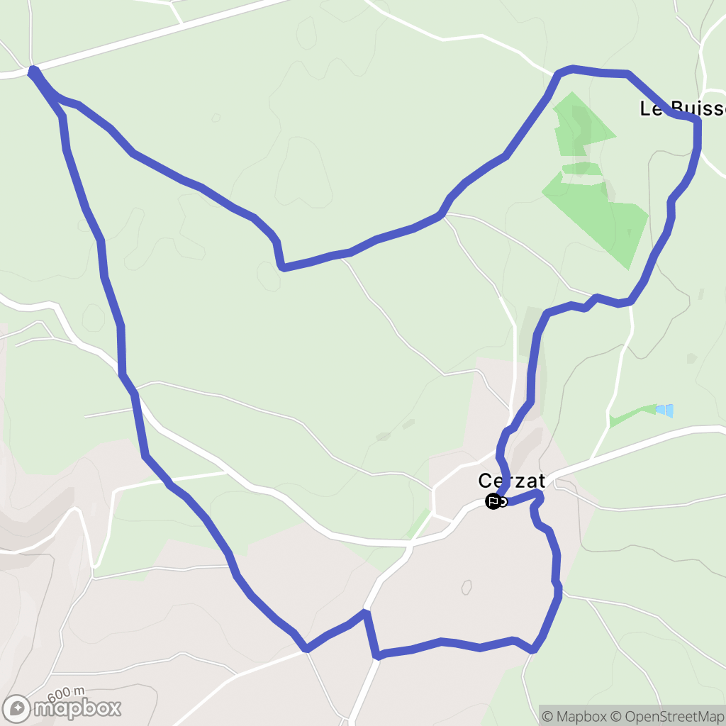 Cerzat : carte du parcours de randonnée - France
