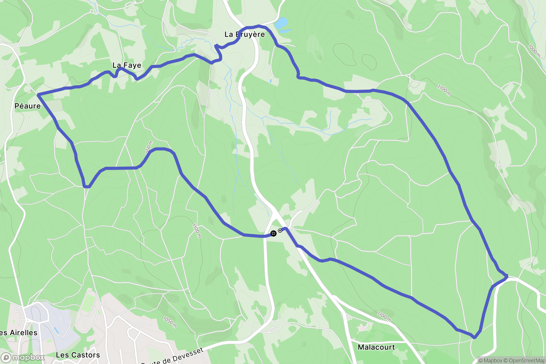 Le Chambon-sur-Lignon : carte du parcours de randonnée - France