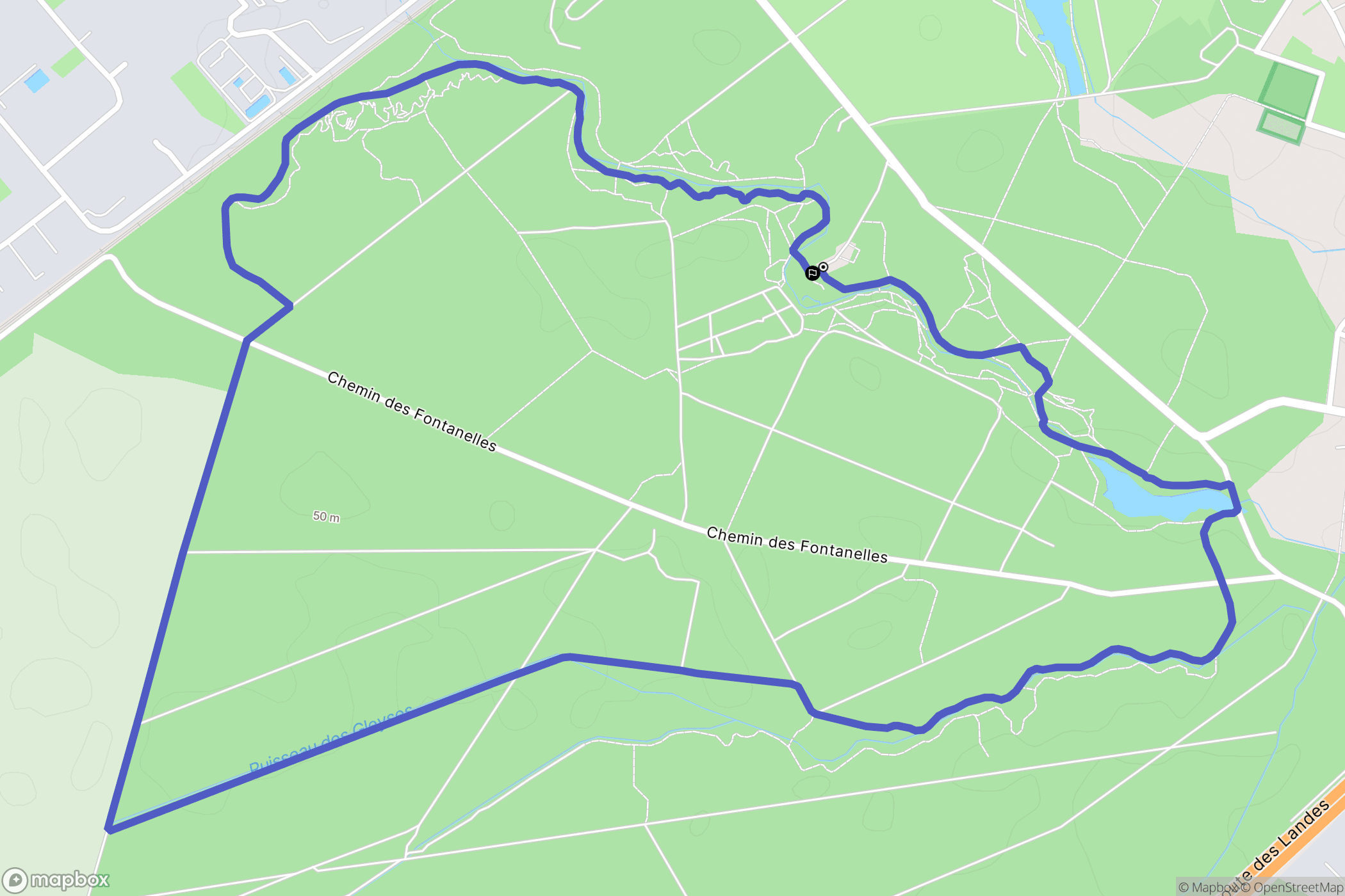 Cestas : carte du parcours de randonnée - France