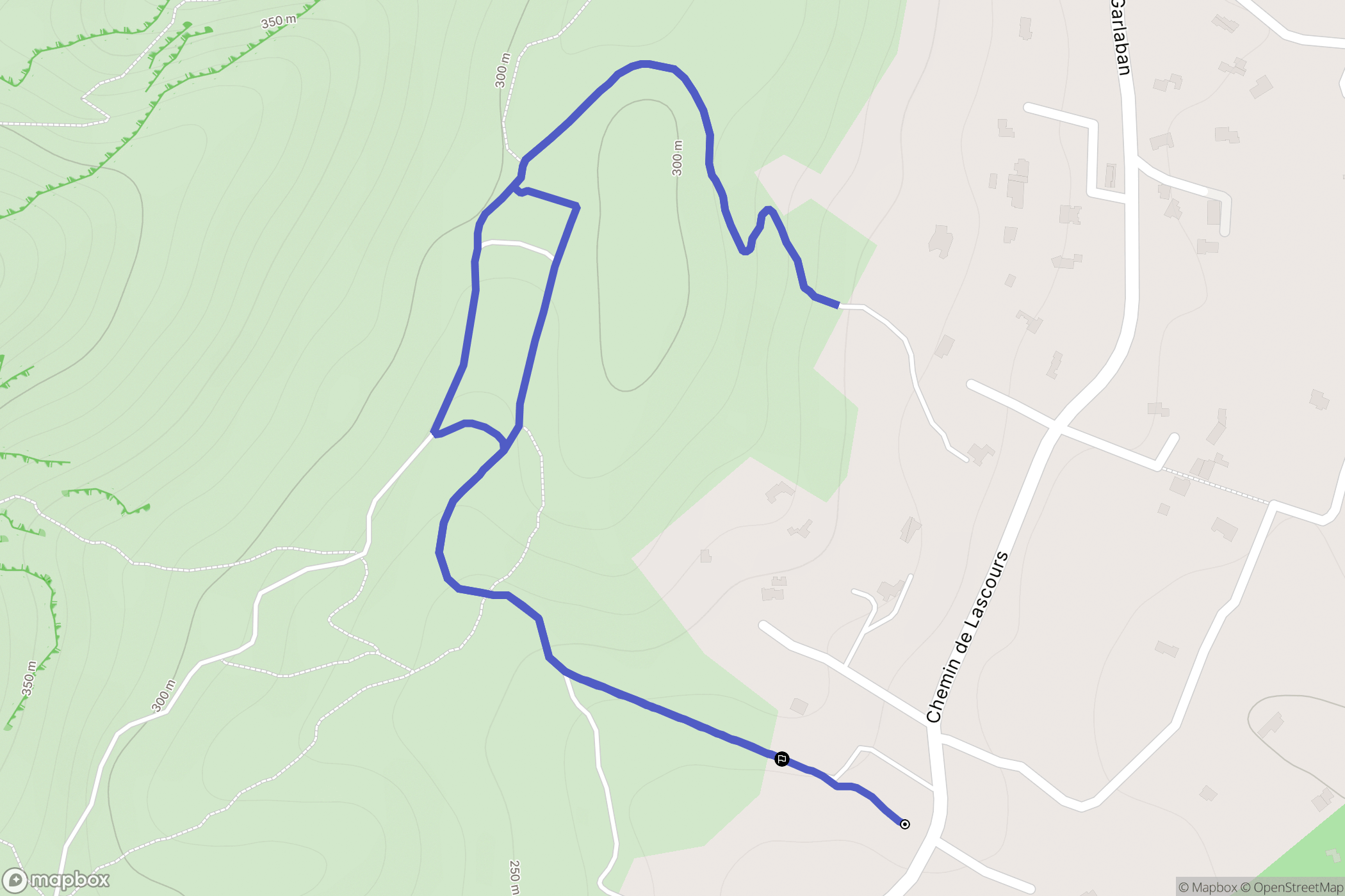 Aubagne : carte du parcours de randonnée - France