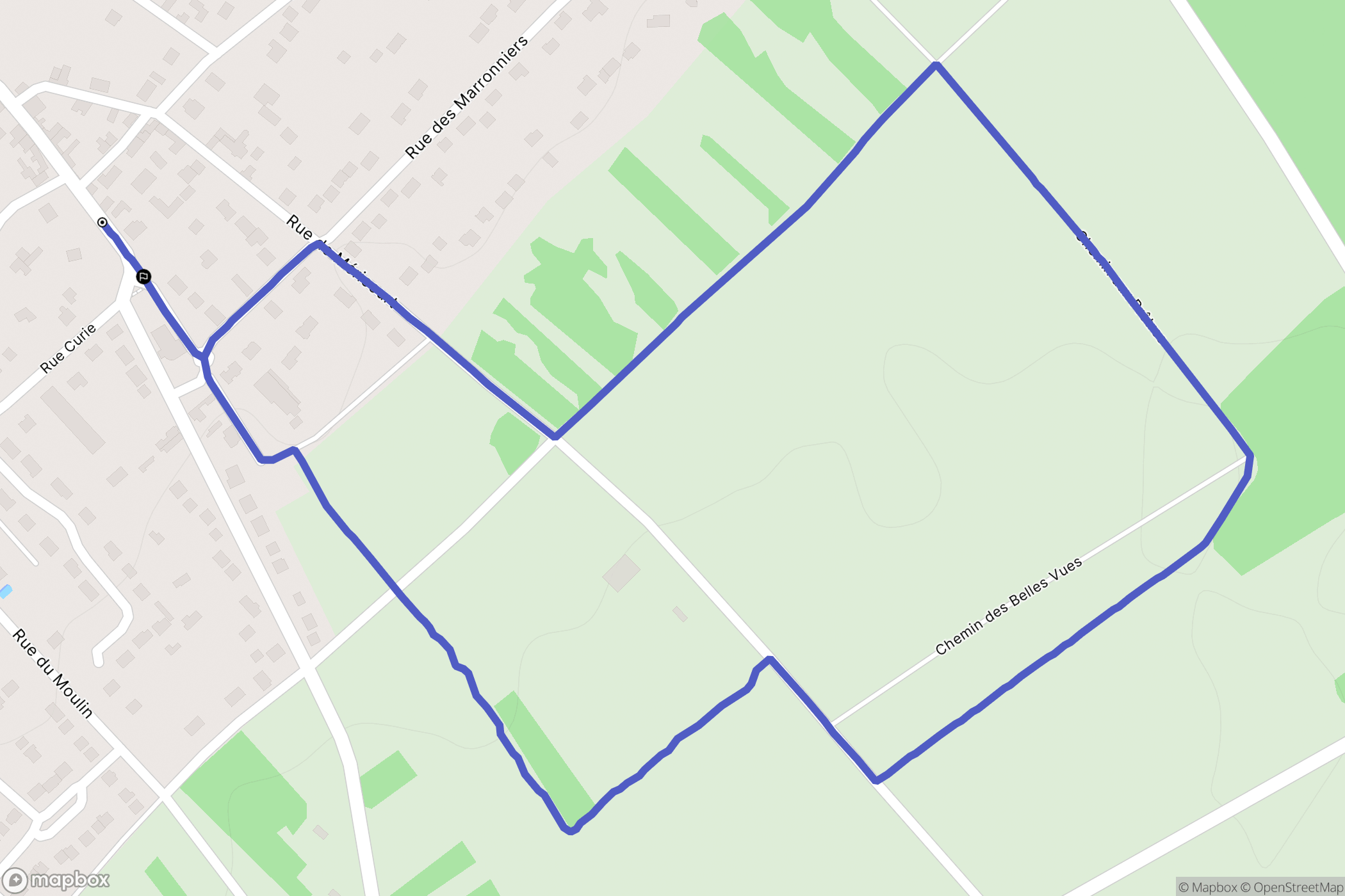 Freneuse : carte du parcours de randonnée - France