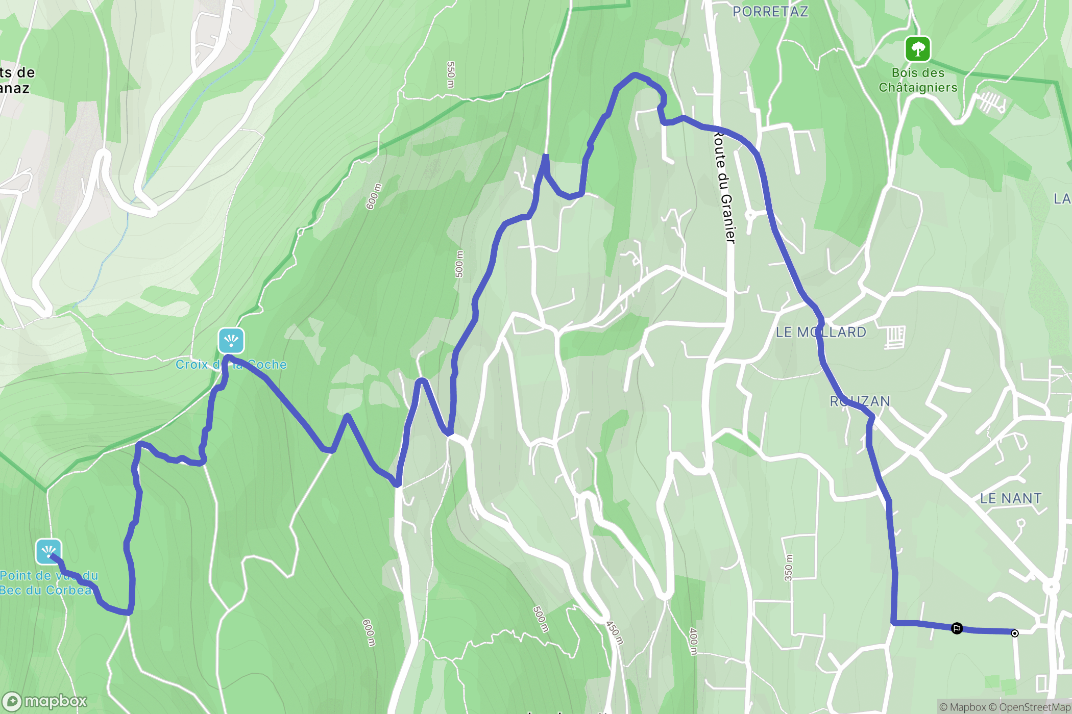 Saint-Baldoph : carte du parcours de randonnée - France