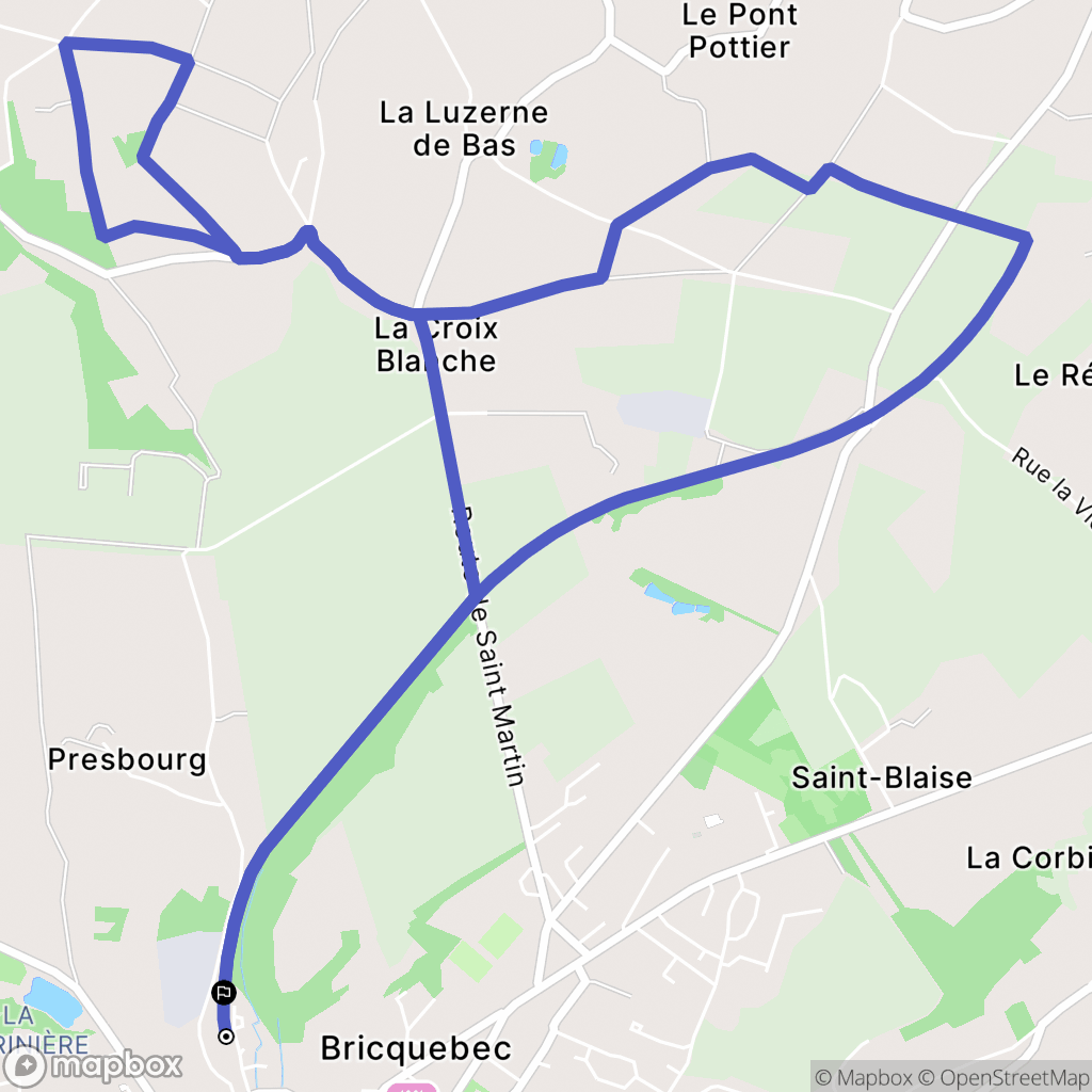 Bricquebec-en-Cotentin : carte du parcours de randonnée - France