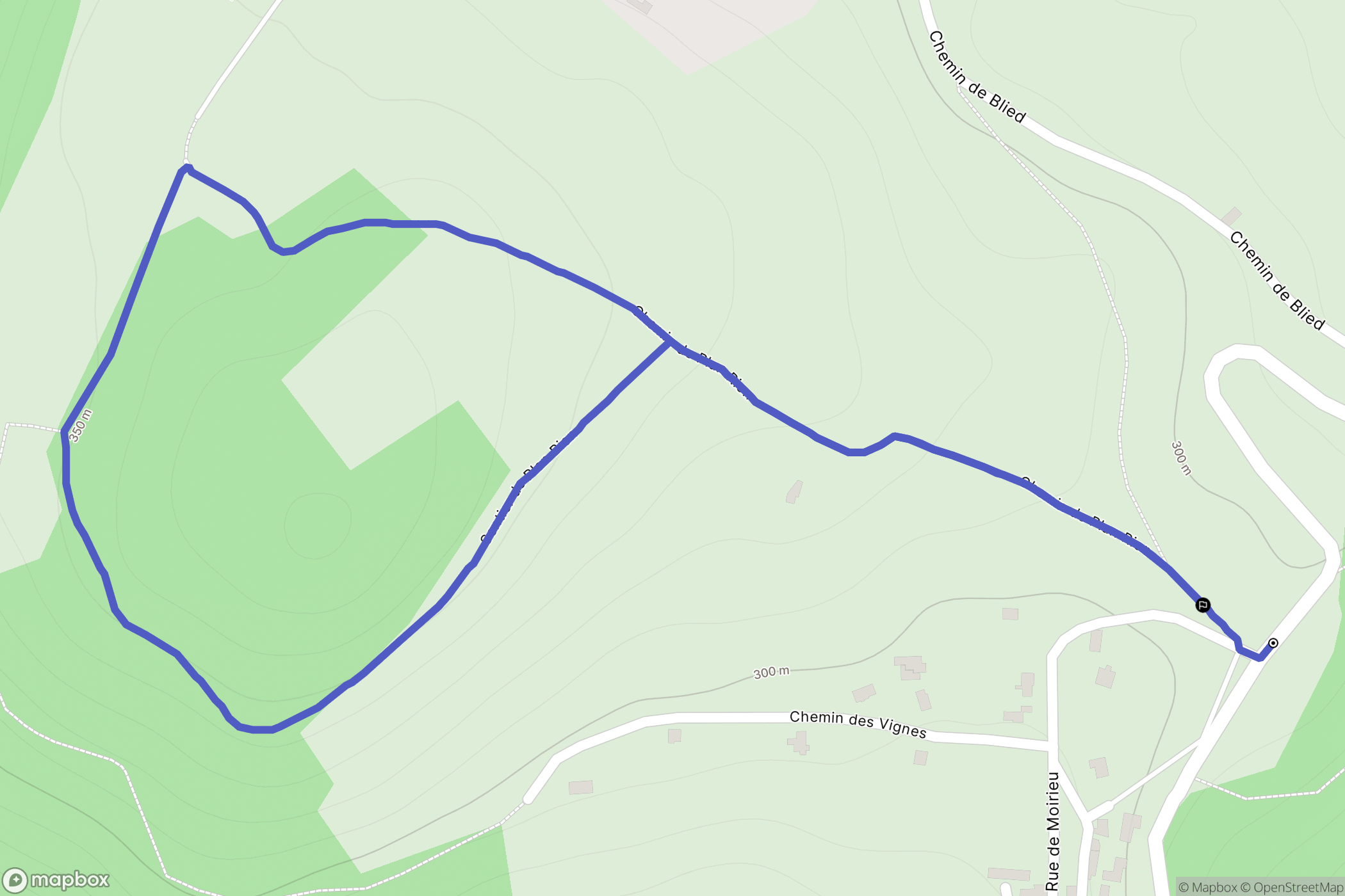 Villemoirieu : carte du parcours de randonnée - France