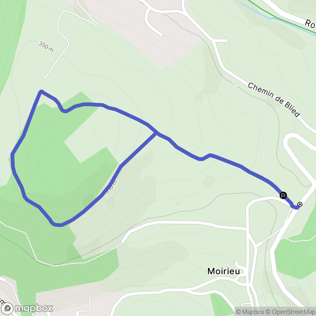 Villemoirieu : carte du parcours de randonnée - France