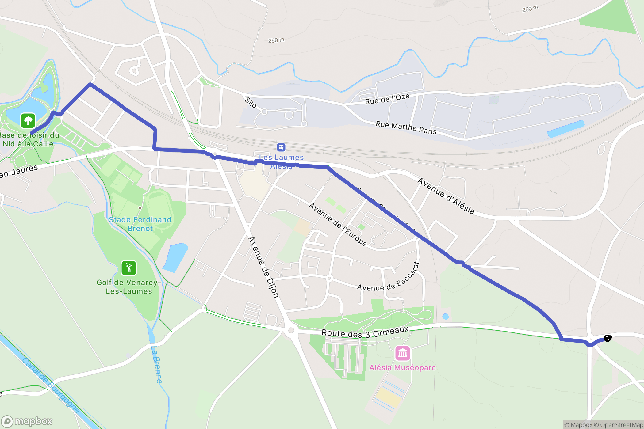 Alise-Sainte-Reine : carte du parcours de randonnée - France