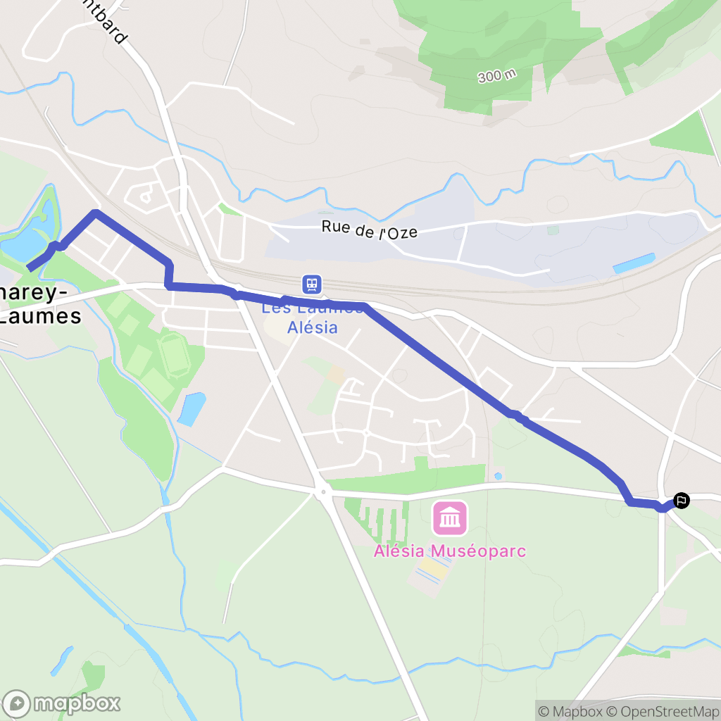 Alise-Sainte-Reine : carte du parcours de randonnée - France