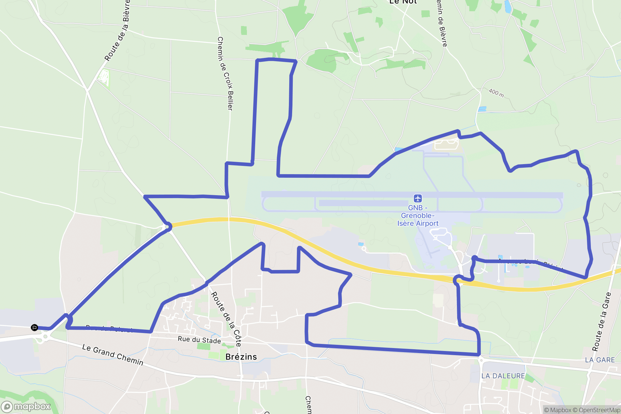 La Côte-Saint-André : carte du parcours de randonnée - France
