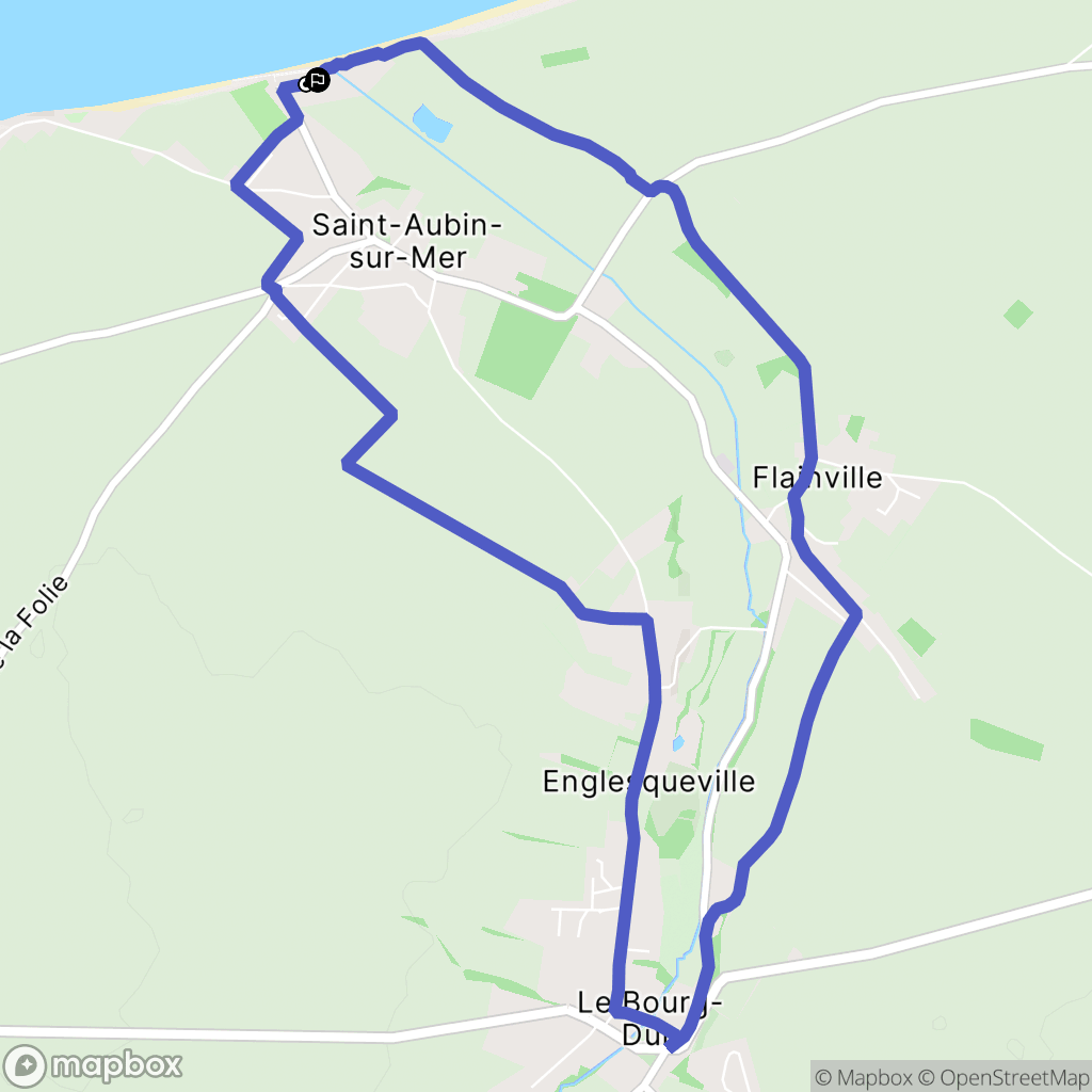 Saint-Aubin-sur-Mer : carte du parcours de randonnée - France
