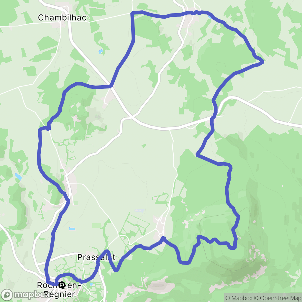 Roche-en-Régnier : carte du parcours de randonnée - France