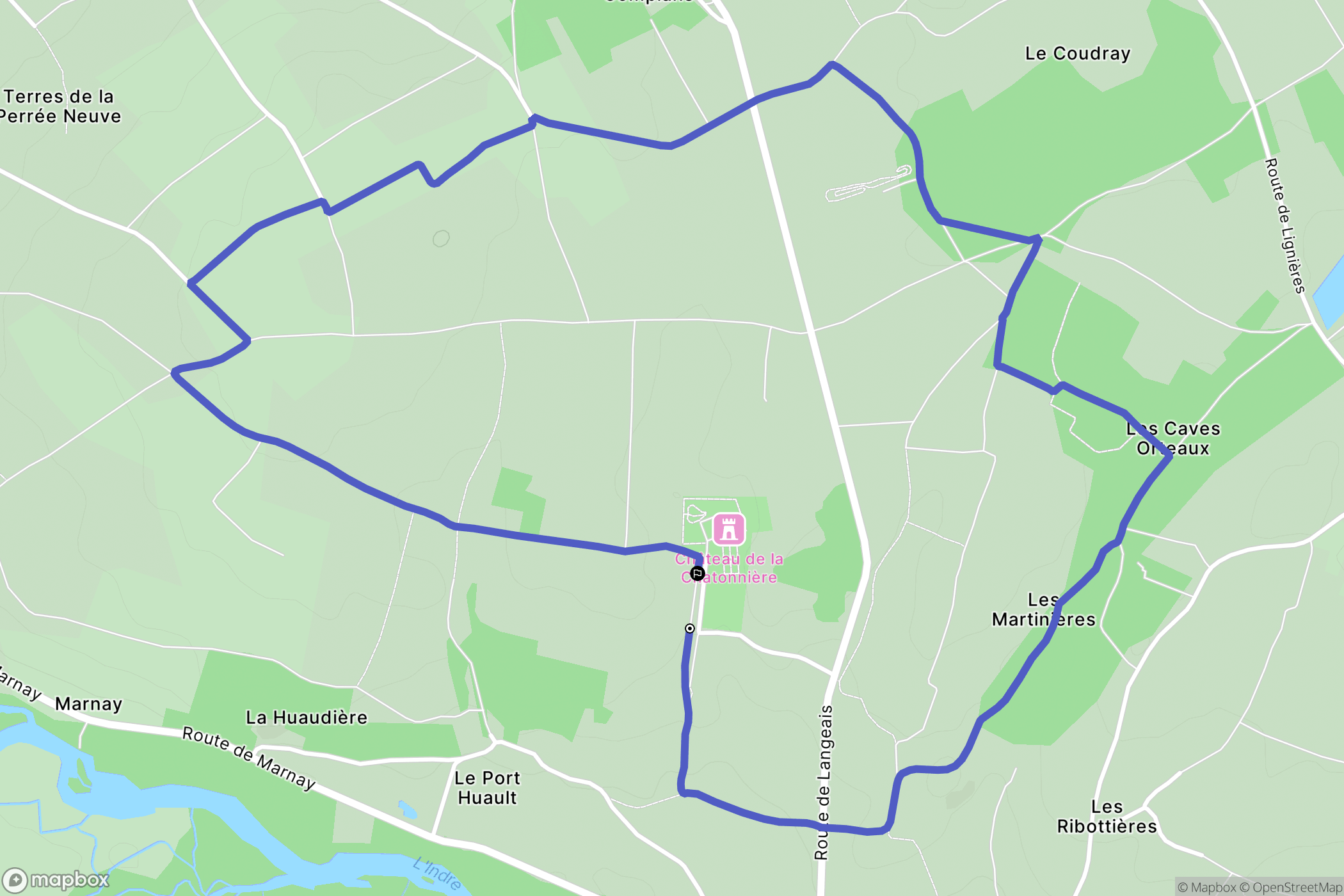 Azay-le-Rideau : carte du parcours de randonnée - France