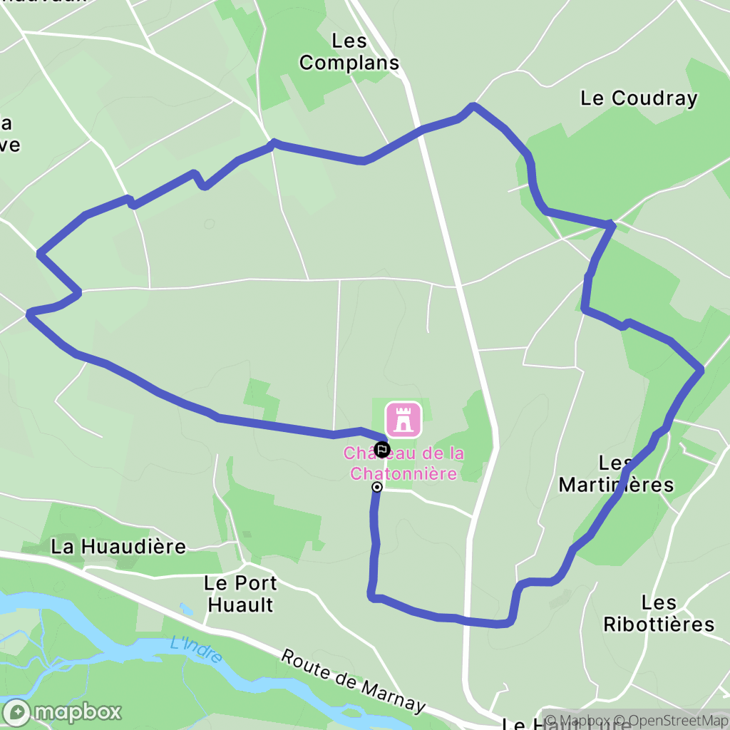 Azay-le-Rideau : carte du parcours de randonnée - France