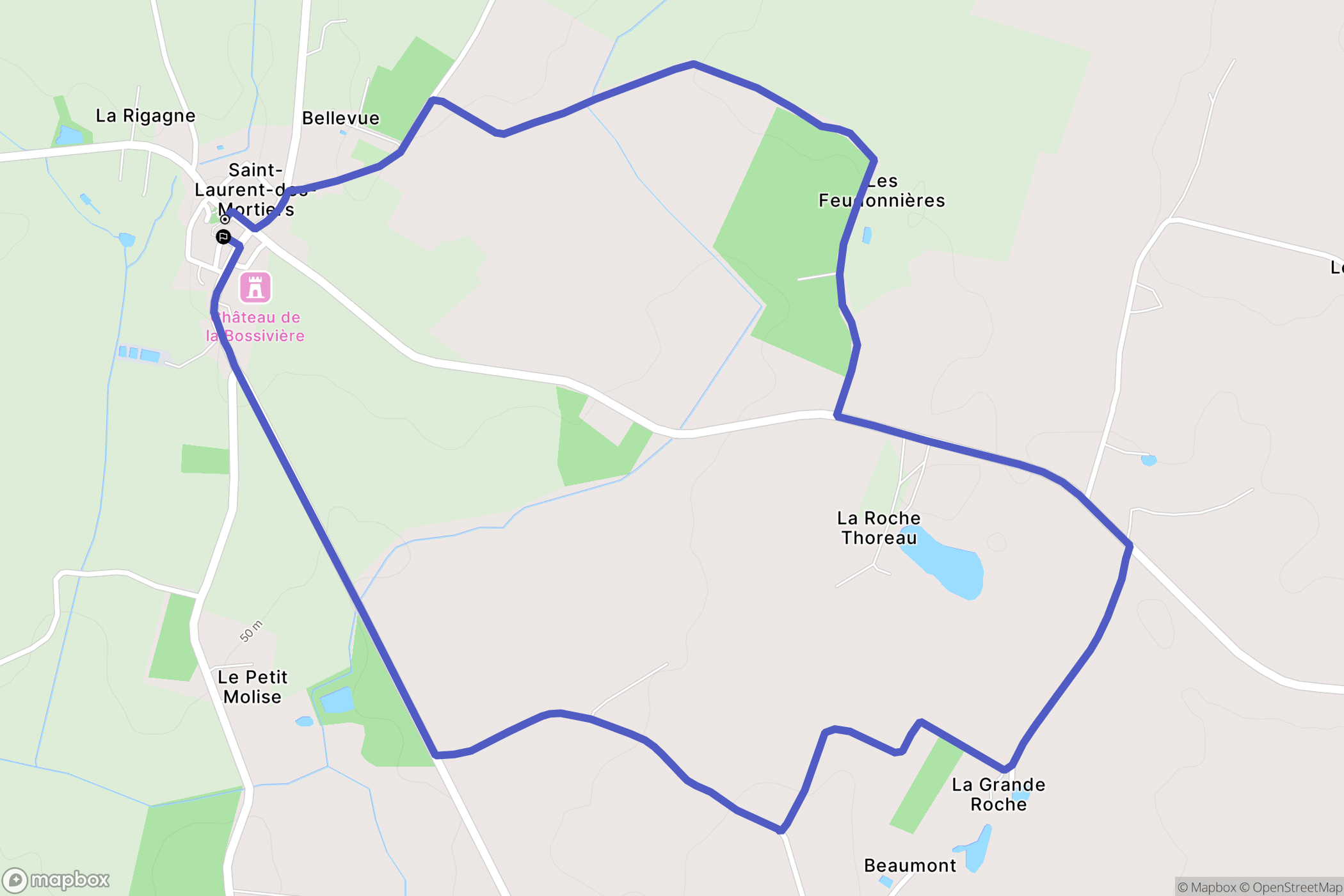 Bierné-les-Villages : carte du parcours de randonnée - France