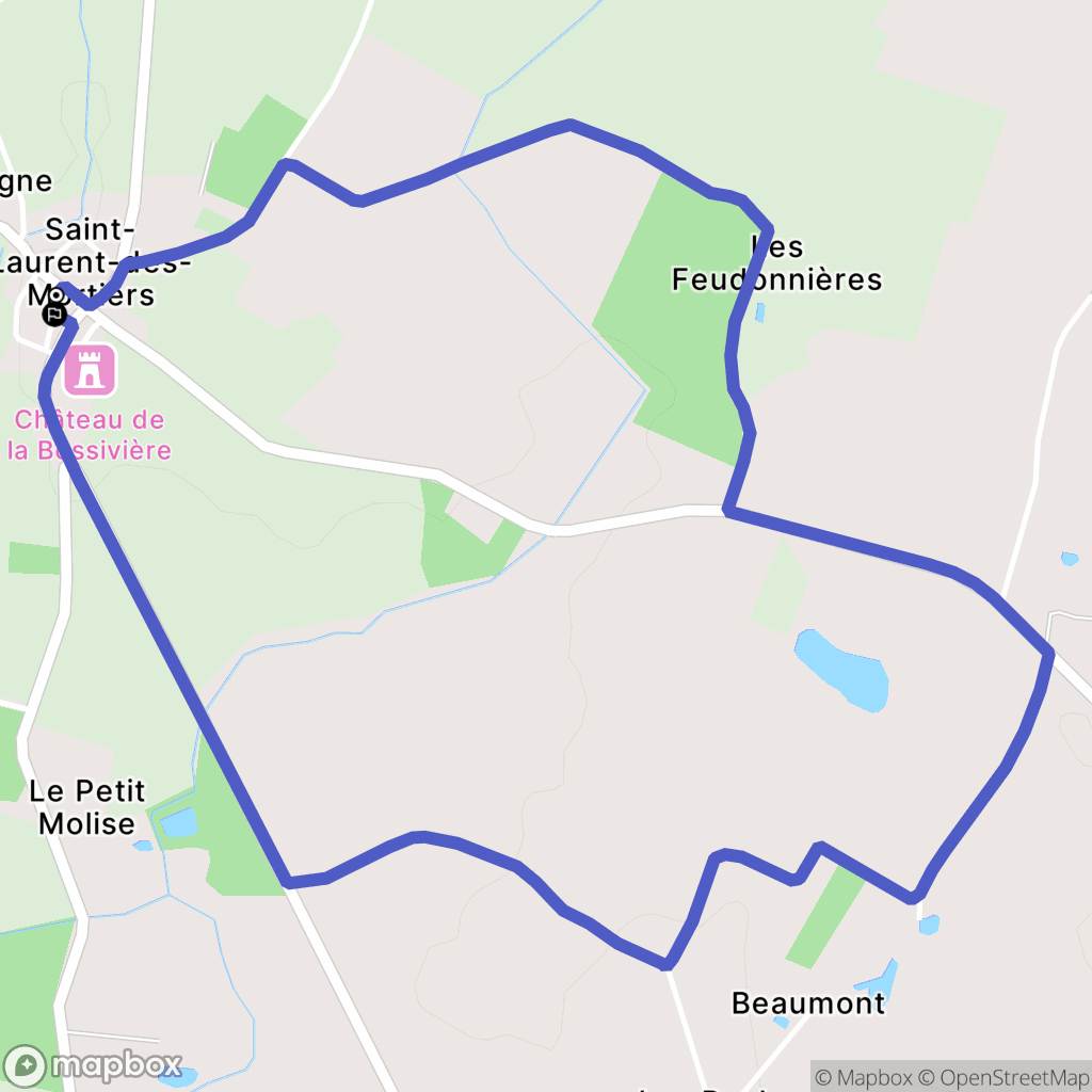 Bierné-les-Villages : carte du parcours de randonnée - France