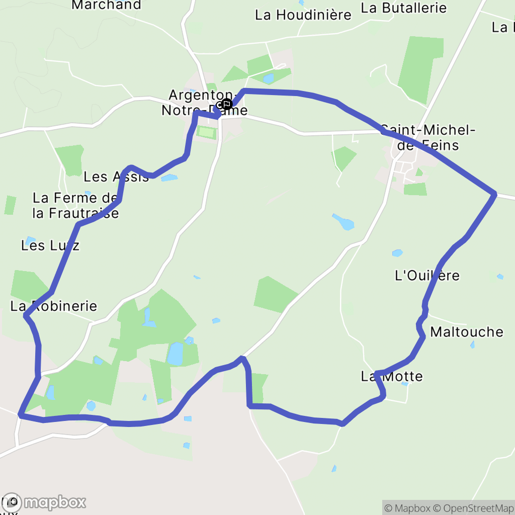 Bierné-les-Villages : carte du parcours de randonnée - France