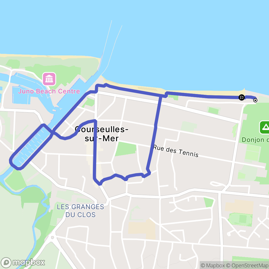 Courseulles-sur-Mer : carte du parcours de randonnée - France