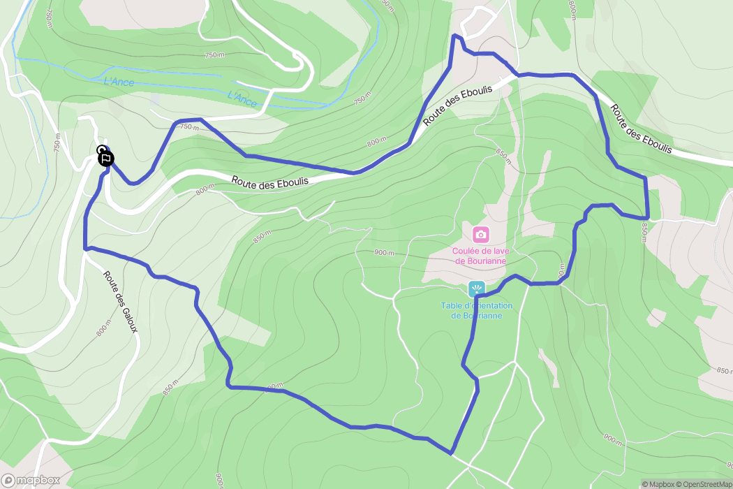 Saint-Julien-d'Ance : carte du parcours de randonnée - France