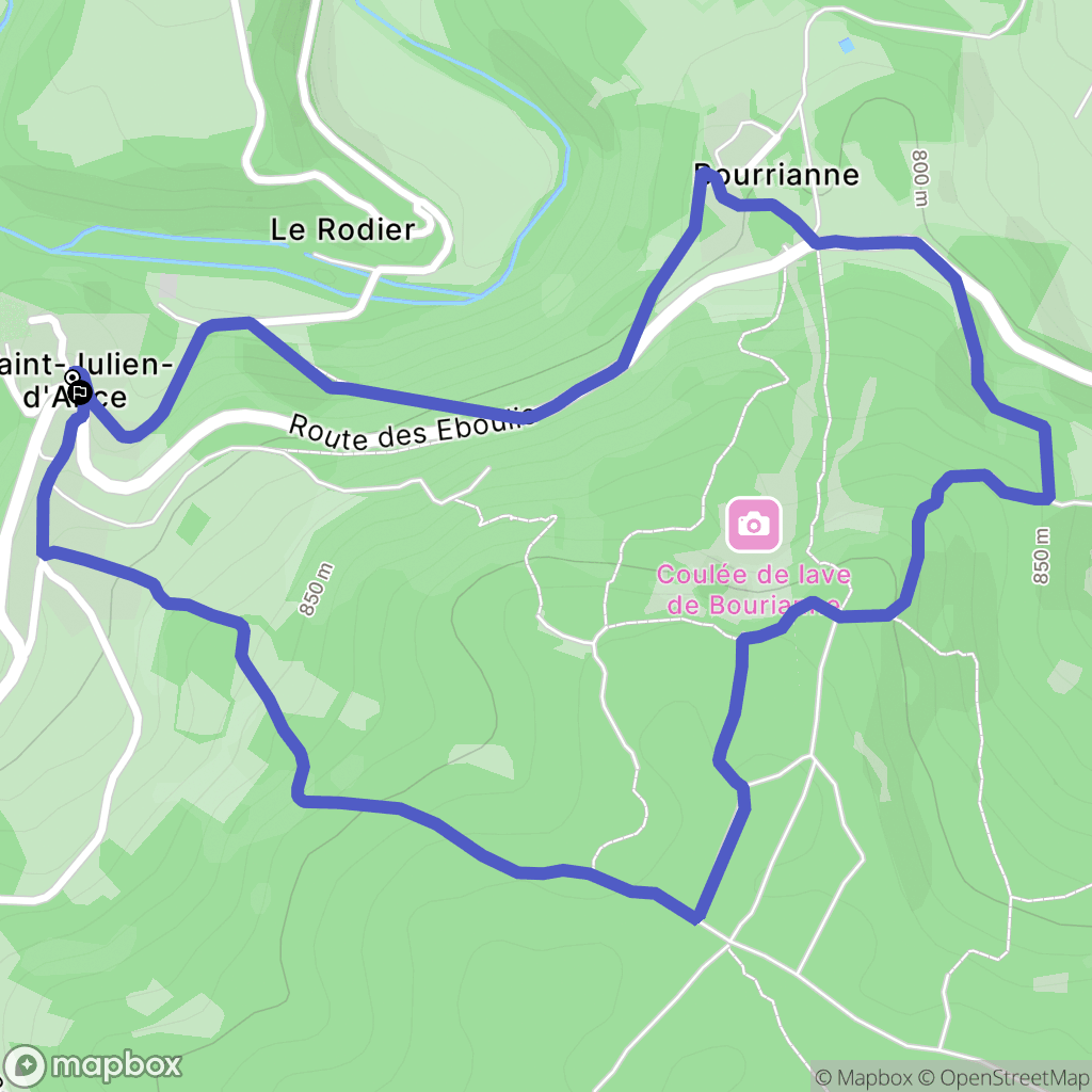 Saint-Julien-d'Ance : carte du parcours de randonnée - France