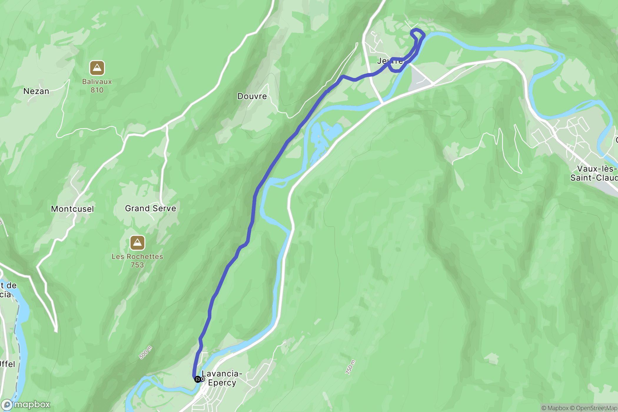 Lavancia-Epercy : carte du parcours de randonnée - France