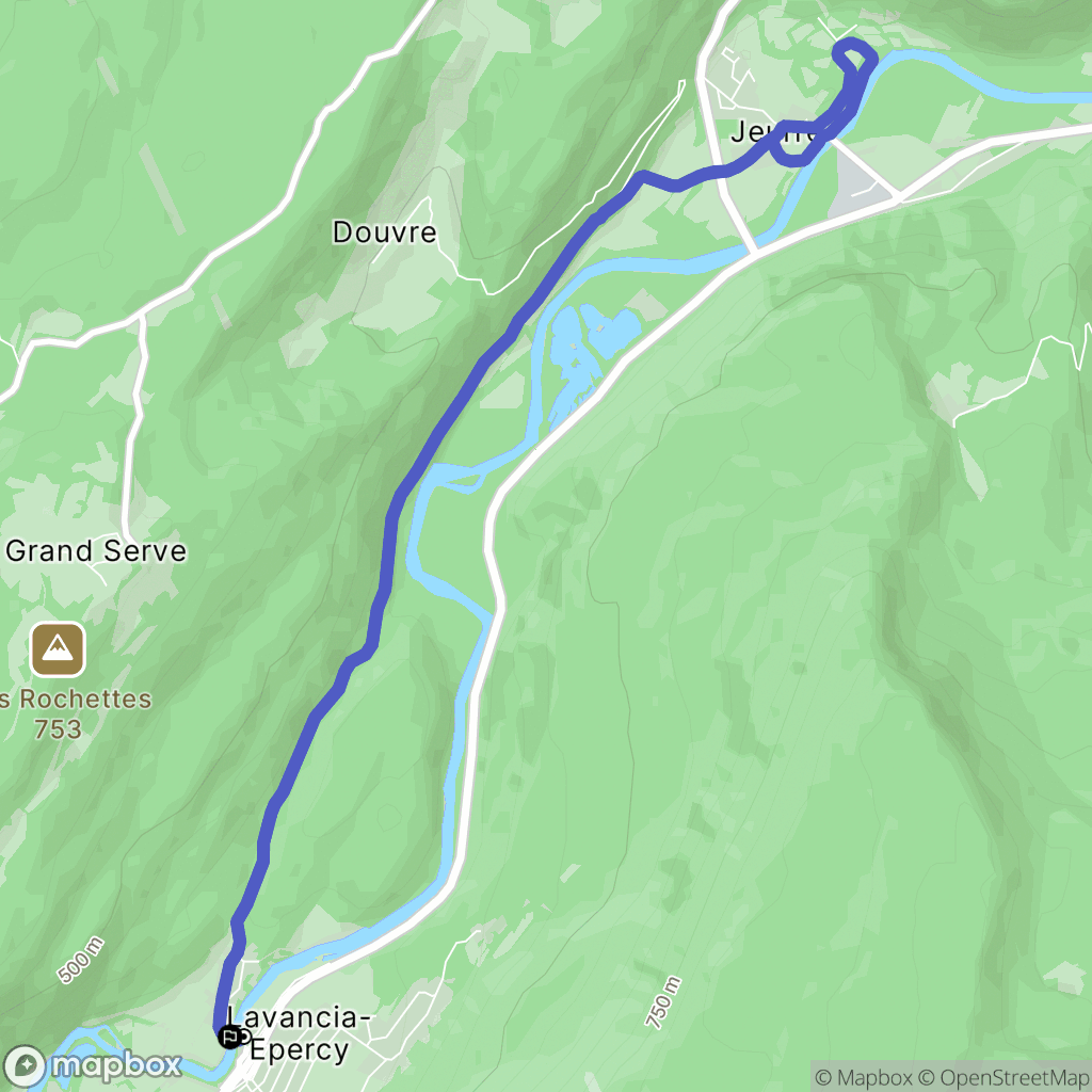 Lavancia-Epercy : carte du parcours de randonnée - France