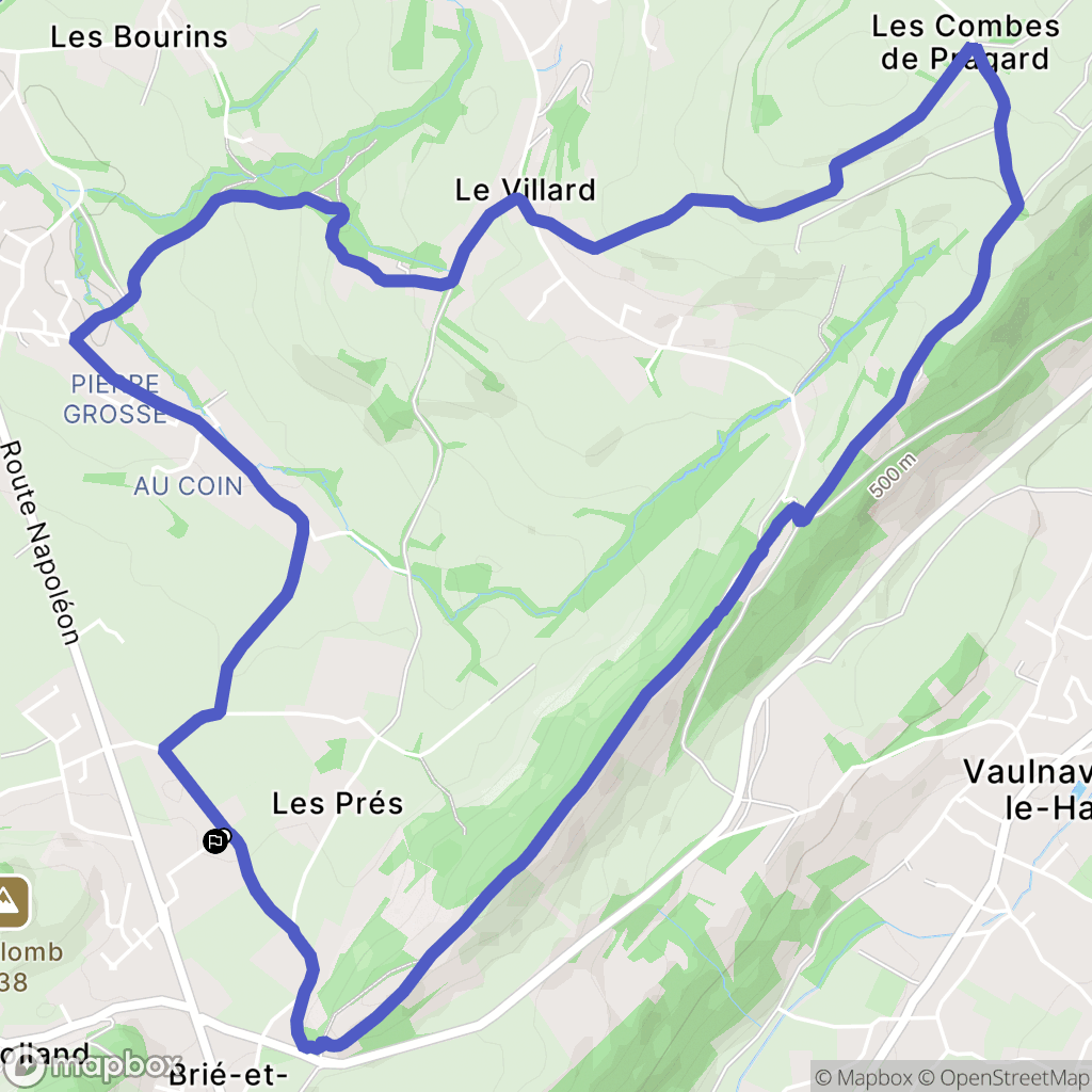 Brié-et-Angonnes : carte du parcours de randonnée - France