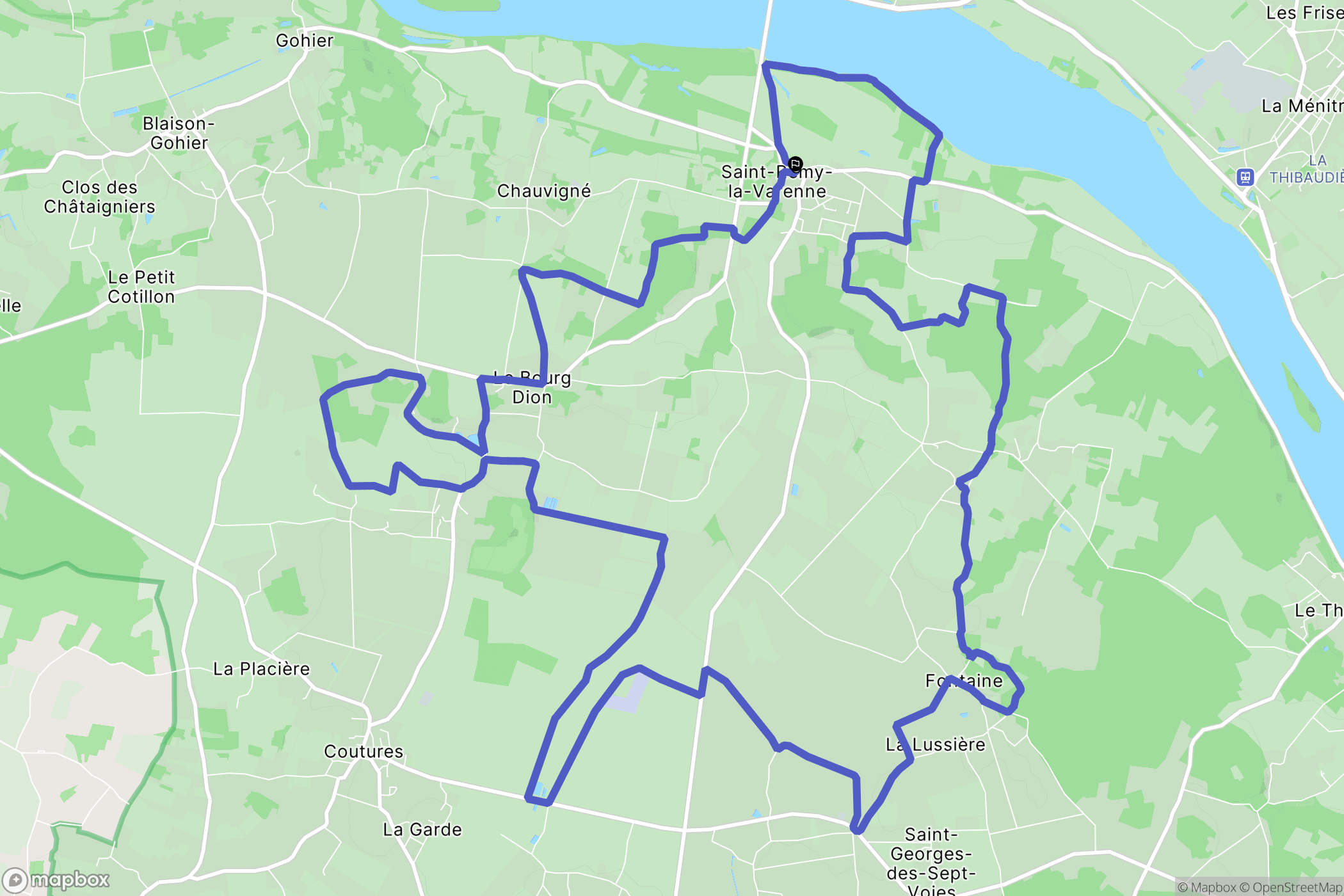 Brissac-Loire-Aubance : carte du parcours de randonnée - France